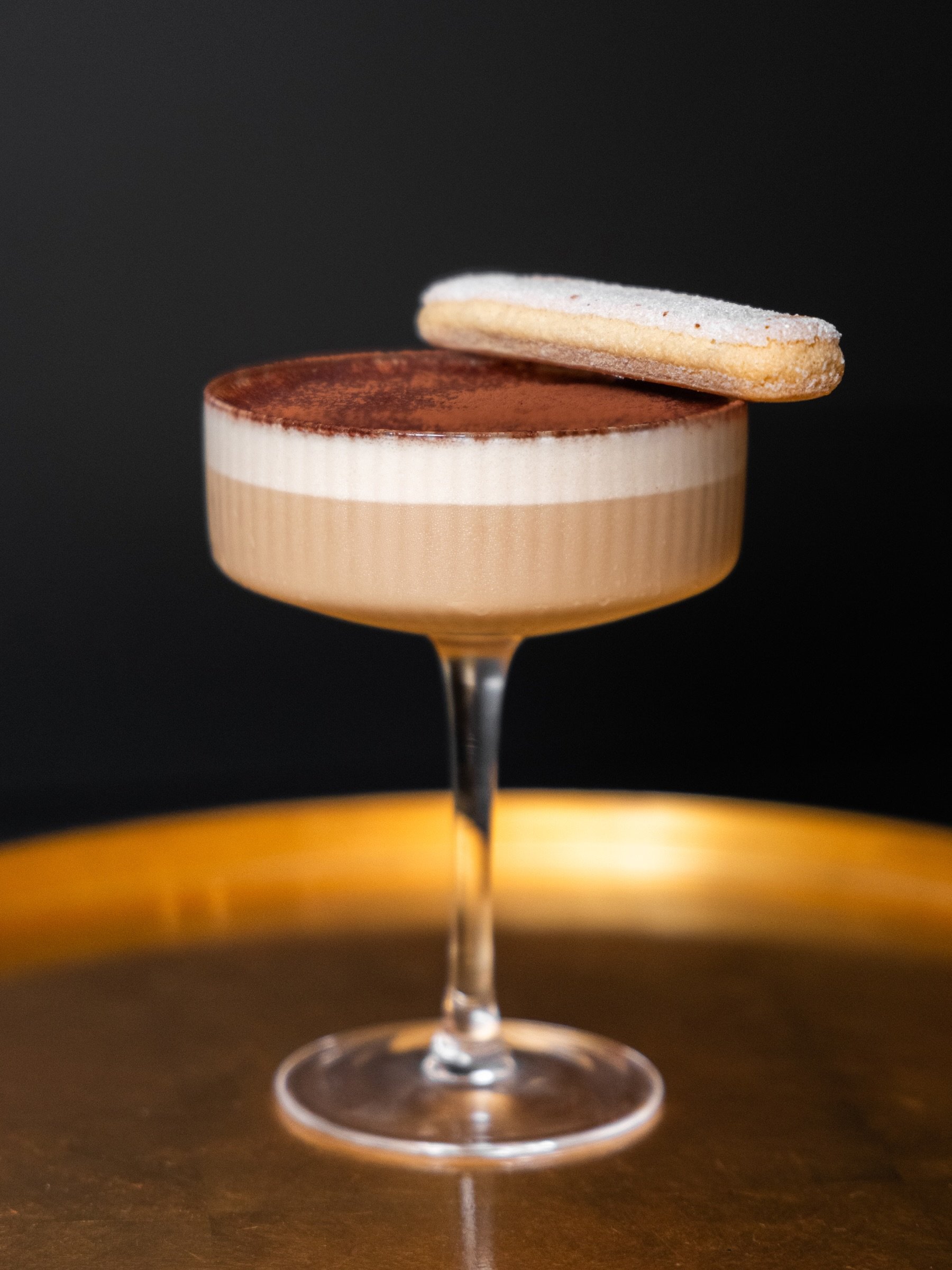 Tiramisu Cappuccino Martini ☕️🍸🇮🇹 

&bull; 3 oz Barker Cappuccino Martini
&bull; &frac12; oz Sweet Marsala Wine
&bull; &frac12; tbsp Mascarpone (room temperature)
Garnish:
&bull; Dust w. Cocoa Powder
&bull; 1 Ladyfinger Cookie

Our Espresso &amp; 