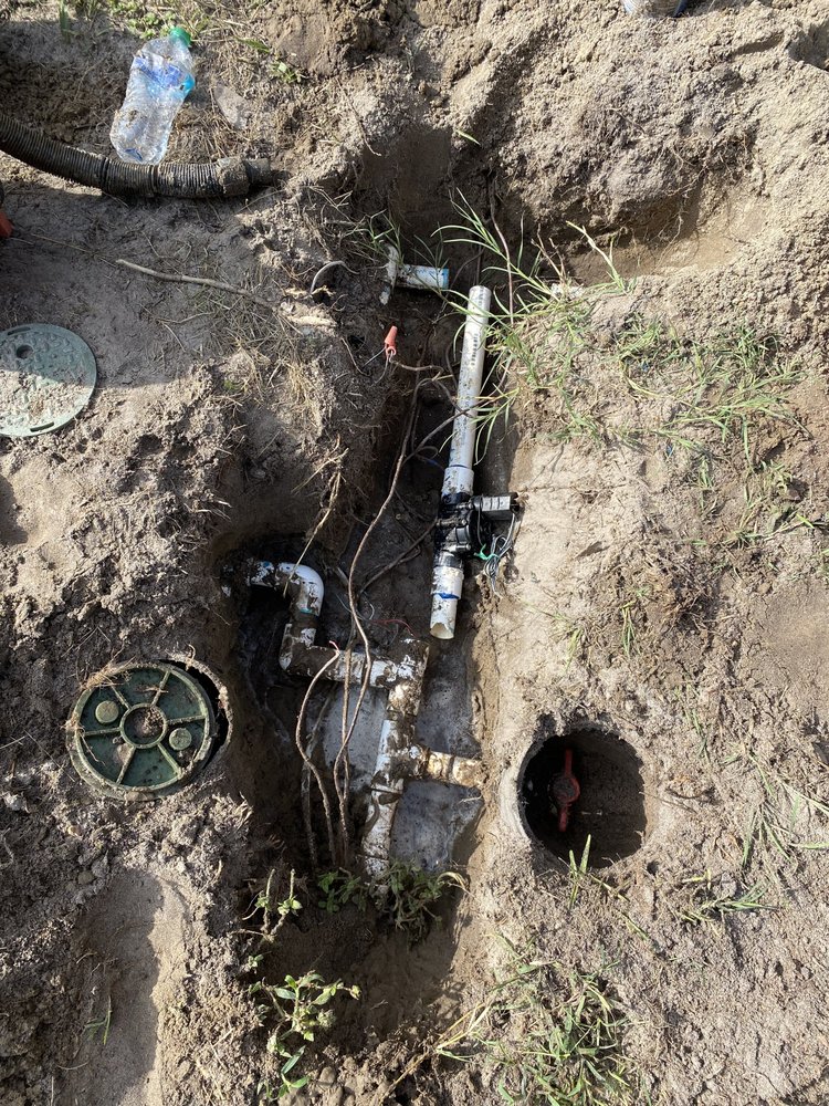 Valve boxes and fittings in an excavation