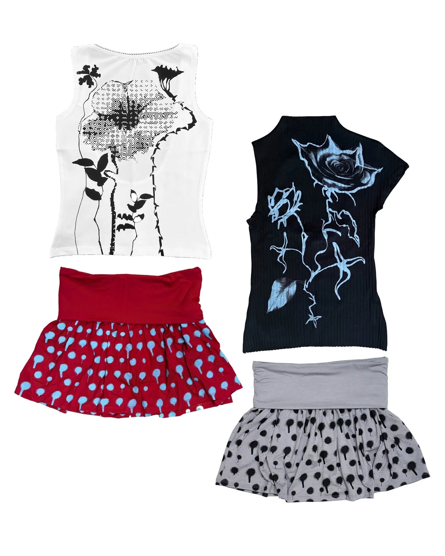 Mix and match 🖤 Geraniums White + Venom Top restock! This Sunday, 7 PM CET you know the drill ;)