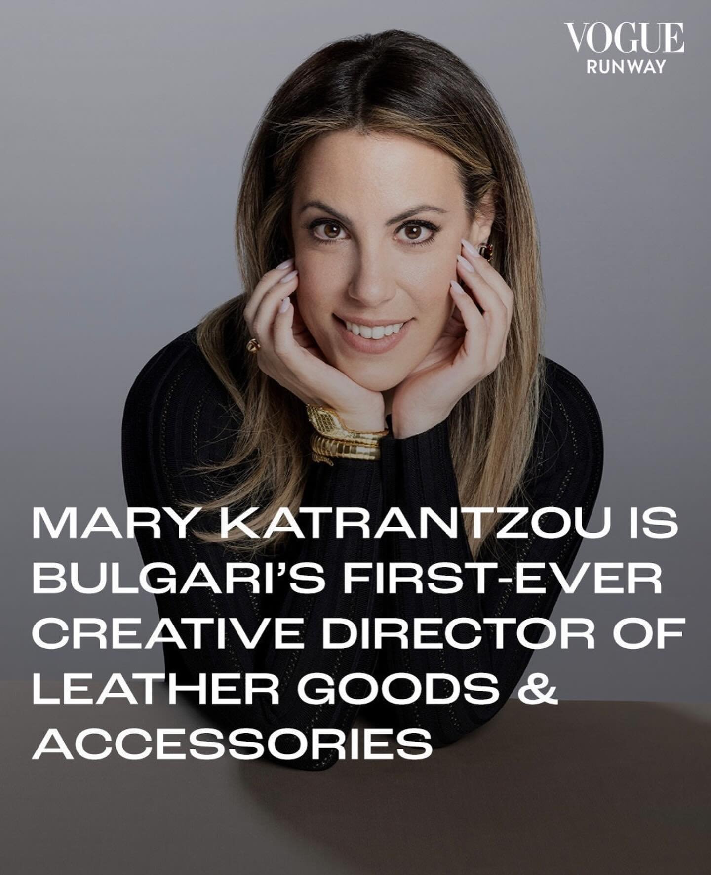 Huge congratulations to @marykatrantzou as the first ever Creative Director of @bulgari Leather Goods and Accessories. 🎉⭐️🎉

So excited about this news &amp; to seeing the collection, which will be available in August 👏🏽👏🏽👏🏽 #fashiondesigner 