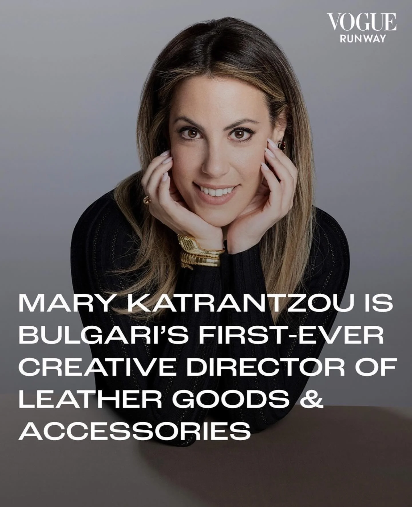 Huge congratulations to @marykatrantzou as the first ever Creative Director of @bulgari Leather Goods and Accessories. 🎉⭐️🎉

So excited about this news &amp; to seeing the collection, which will be available in August 👏🏽👏🏽👏🏽 #fashiondesigner 