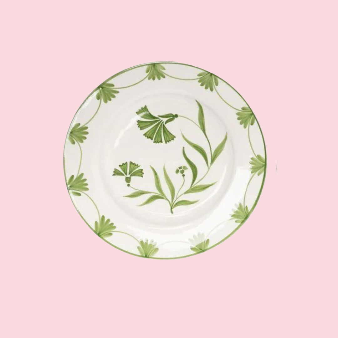 Green Carnation Dinner Plate
