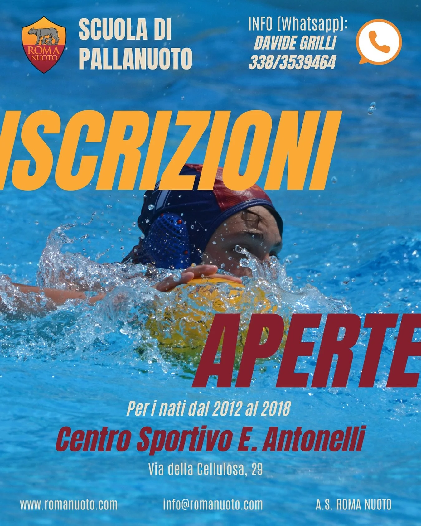 🐺💛❤️ La nuova stagione &egrave; alle porte... e chi ha il fuoco giallorosso dentro non pu&ograve; restare fuori! 

Sono aperte le iscrizioni alla AS Roma Nuoto 2025/2026: cerchiamo piccoli lupi nati tra il 2018 e il 2012, pronti a crescere con grin