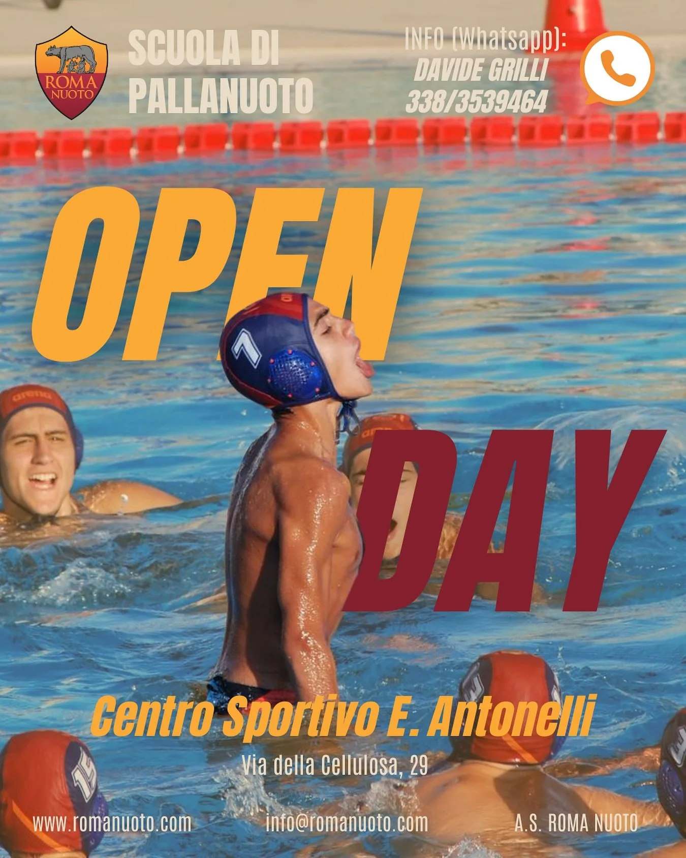 🐺 Vuoi diventare un vero lupacchiotto giallorosso? 

Alla AS Roma Nuoto sono ufficialmente aperti gli open day per le categorie Scuola Pallanuoto, Under 10 e Under 12 presso il @cscedoardoantonelli 

Ti aspettiamo in vasca luned&igrave;, mercoled&ig