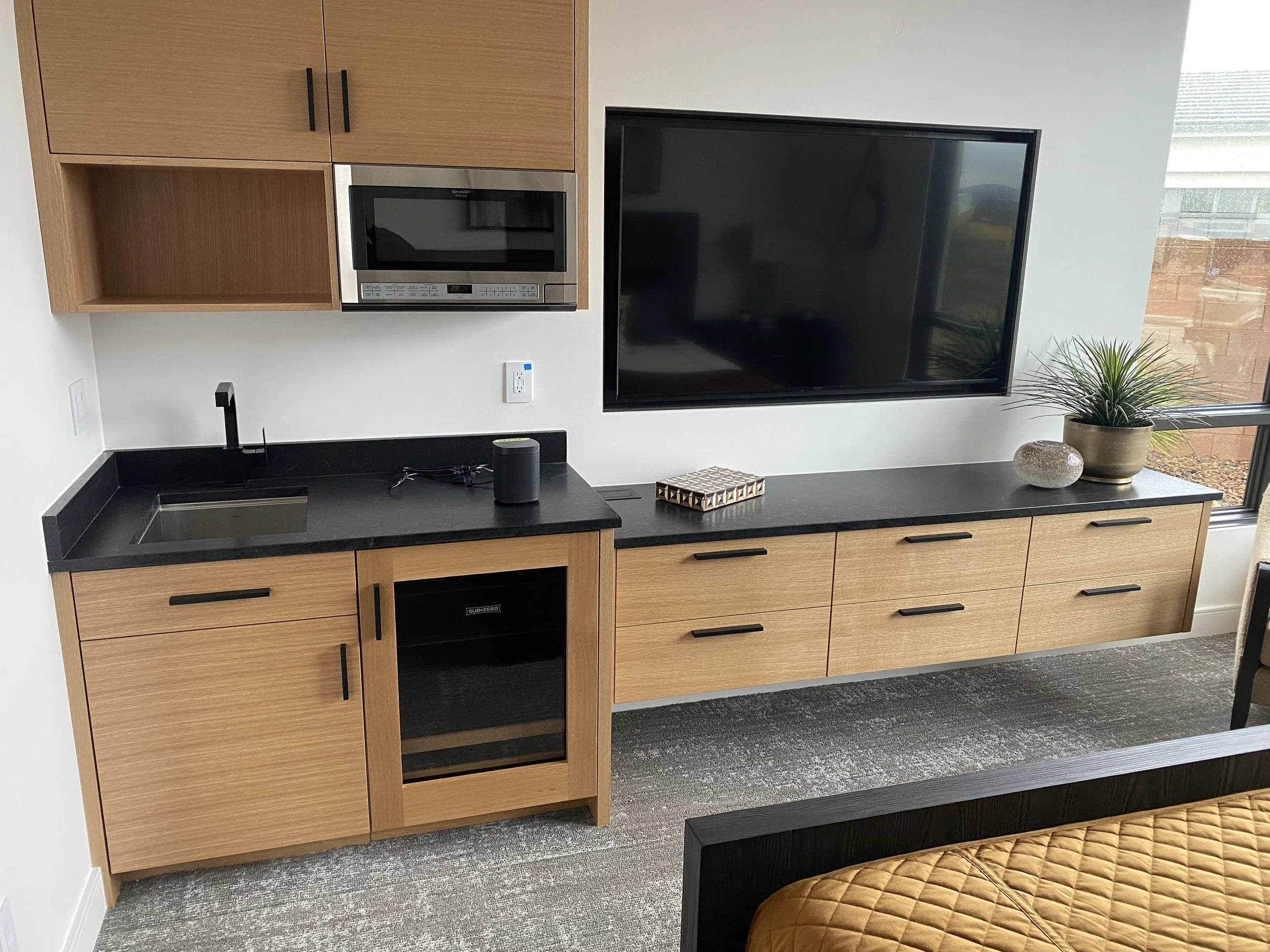 Casita kitchen & desk with granite countertops