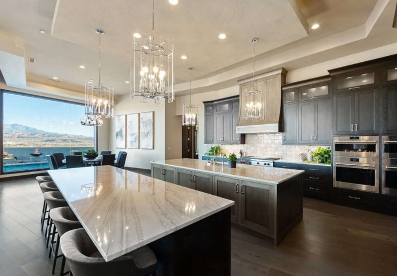 Kitchen with quartzite countertops