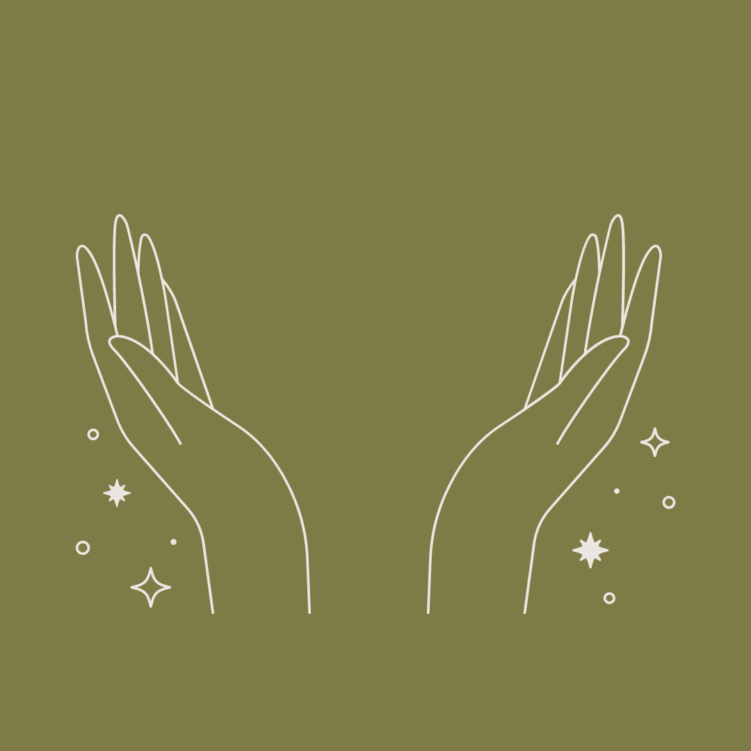 Open hands with stars on the outside
