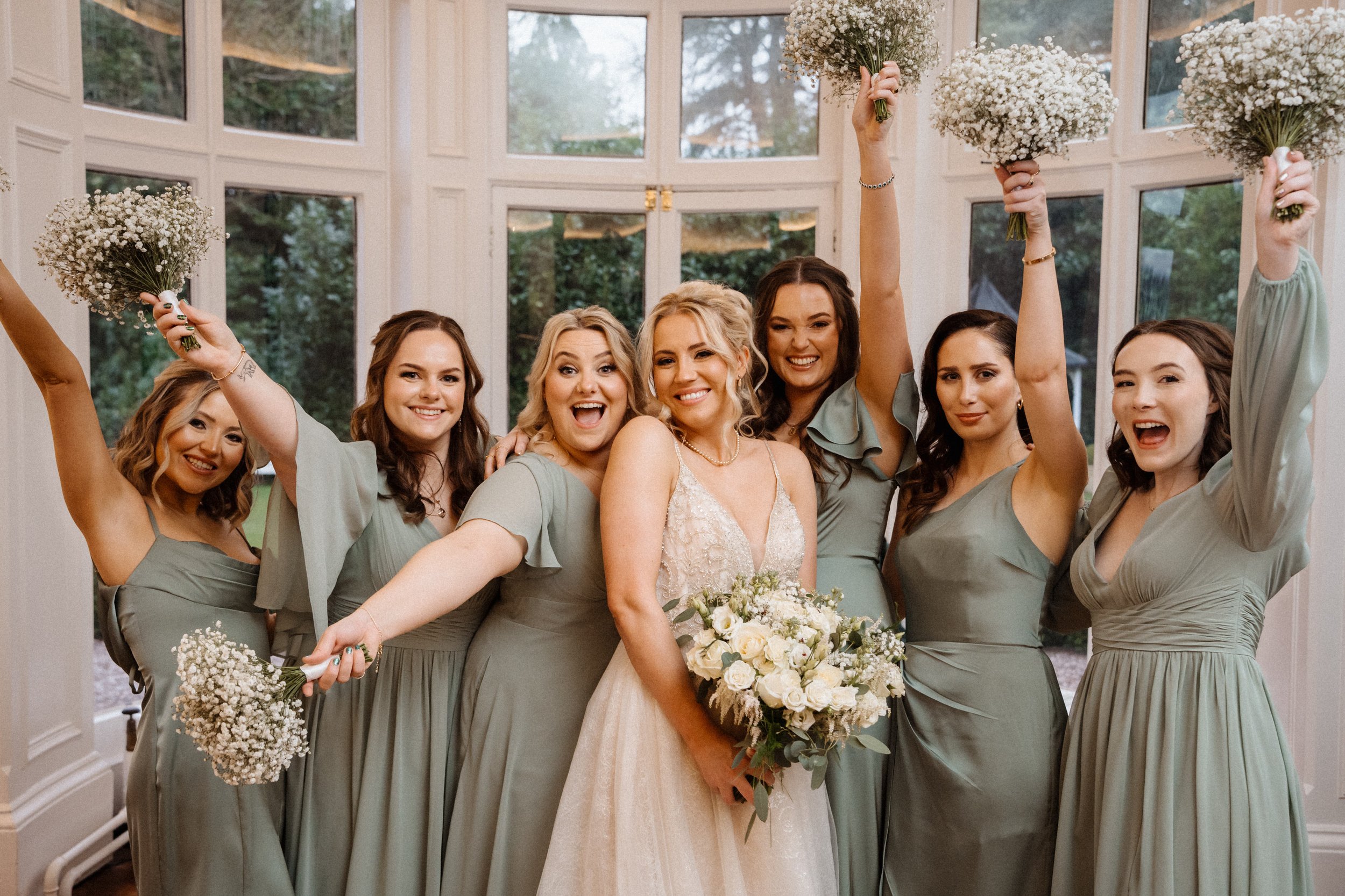 A group bridesmai photograph at Pendrell Hall