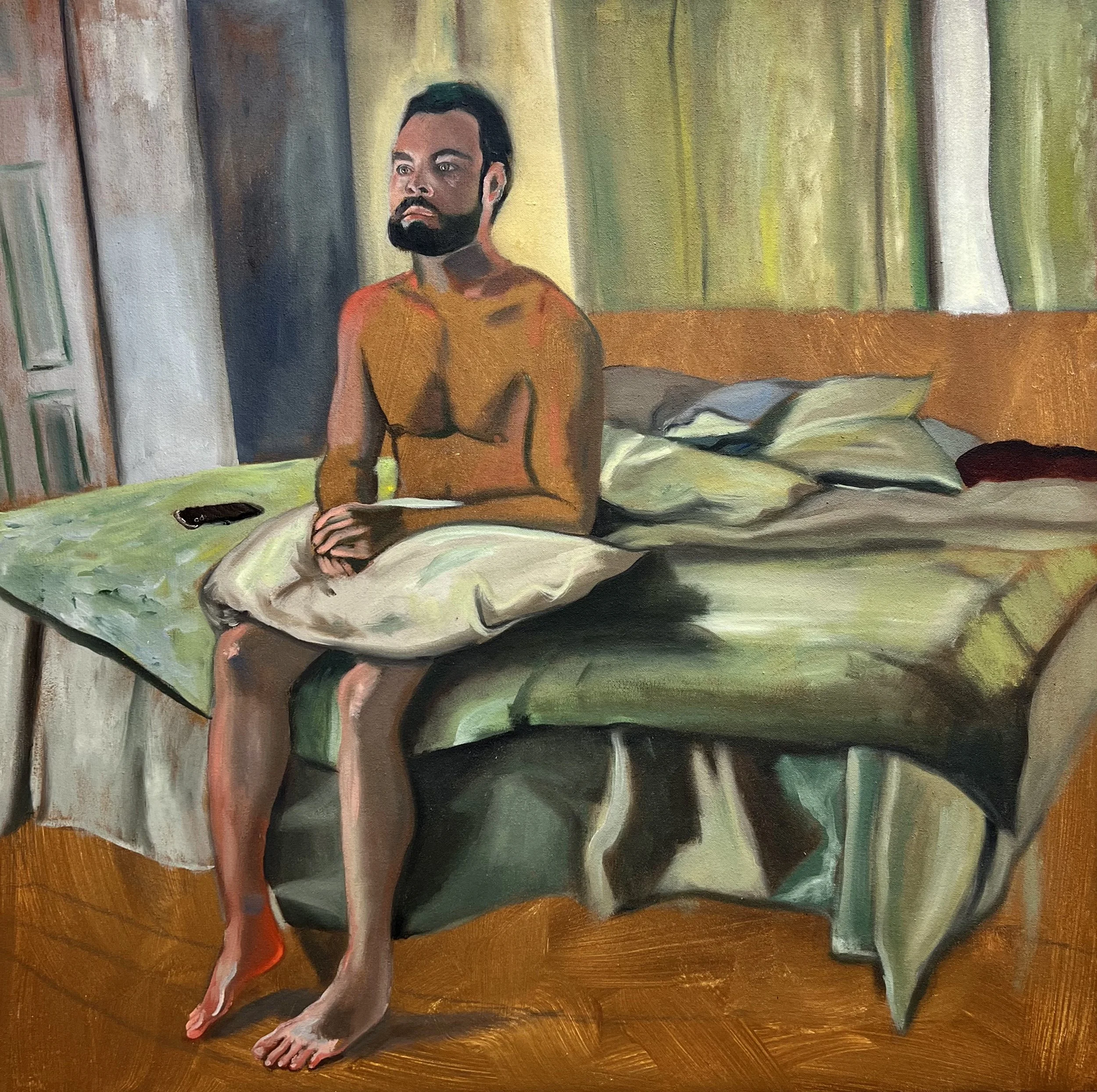 when night falls, 30x30 inches, oil