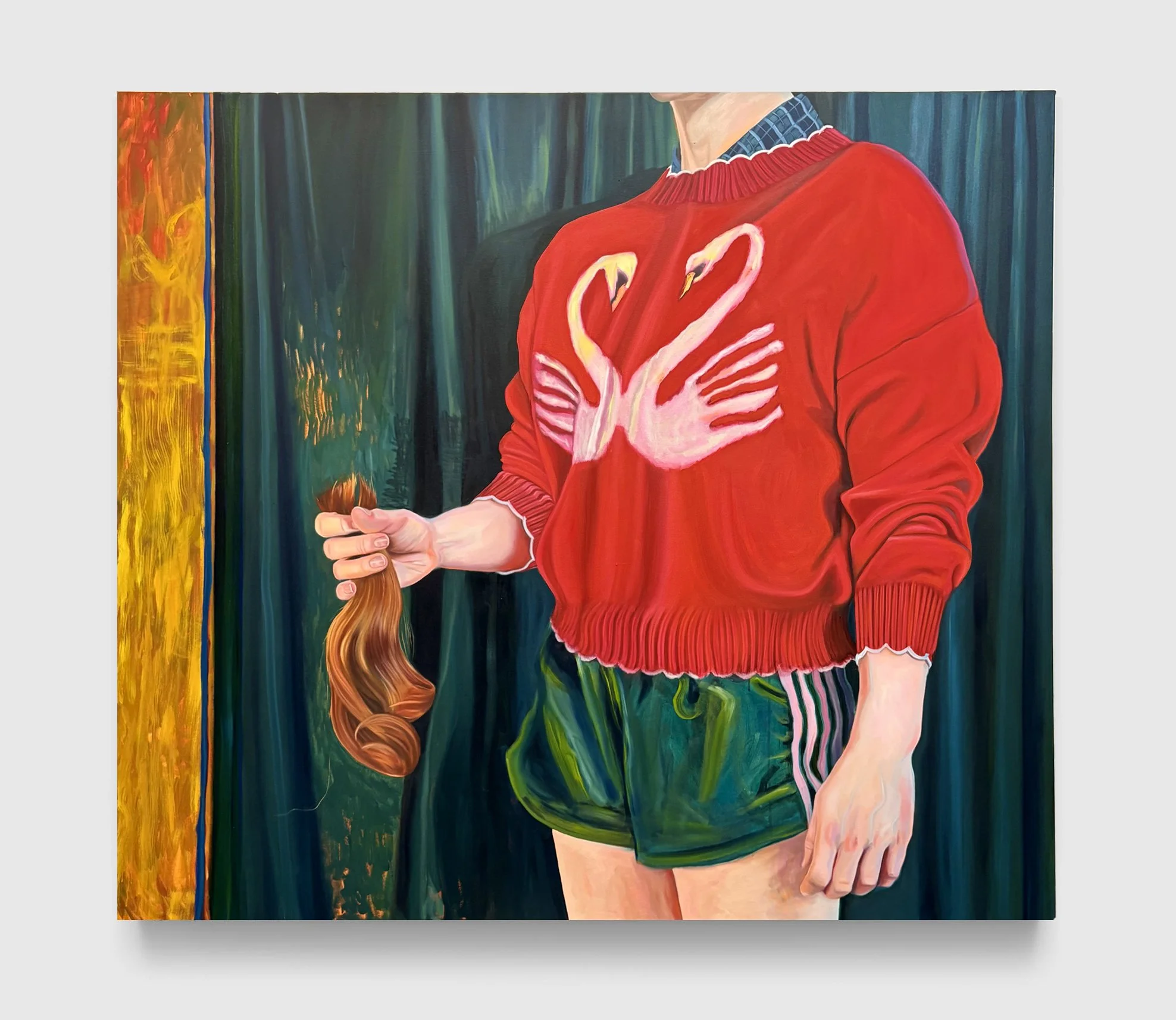 two swans, 66x58, oil on canvas