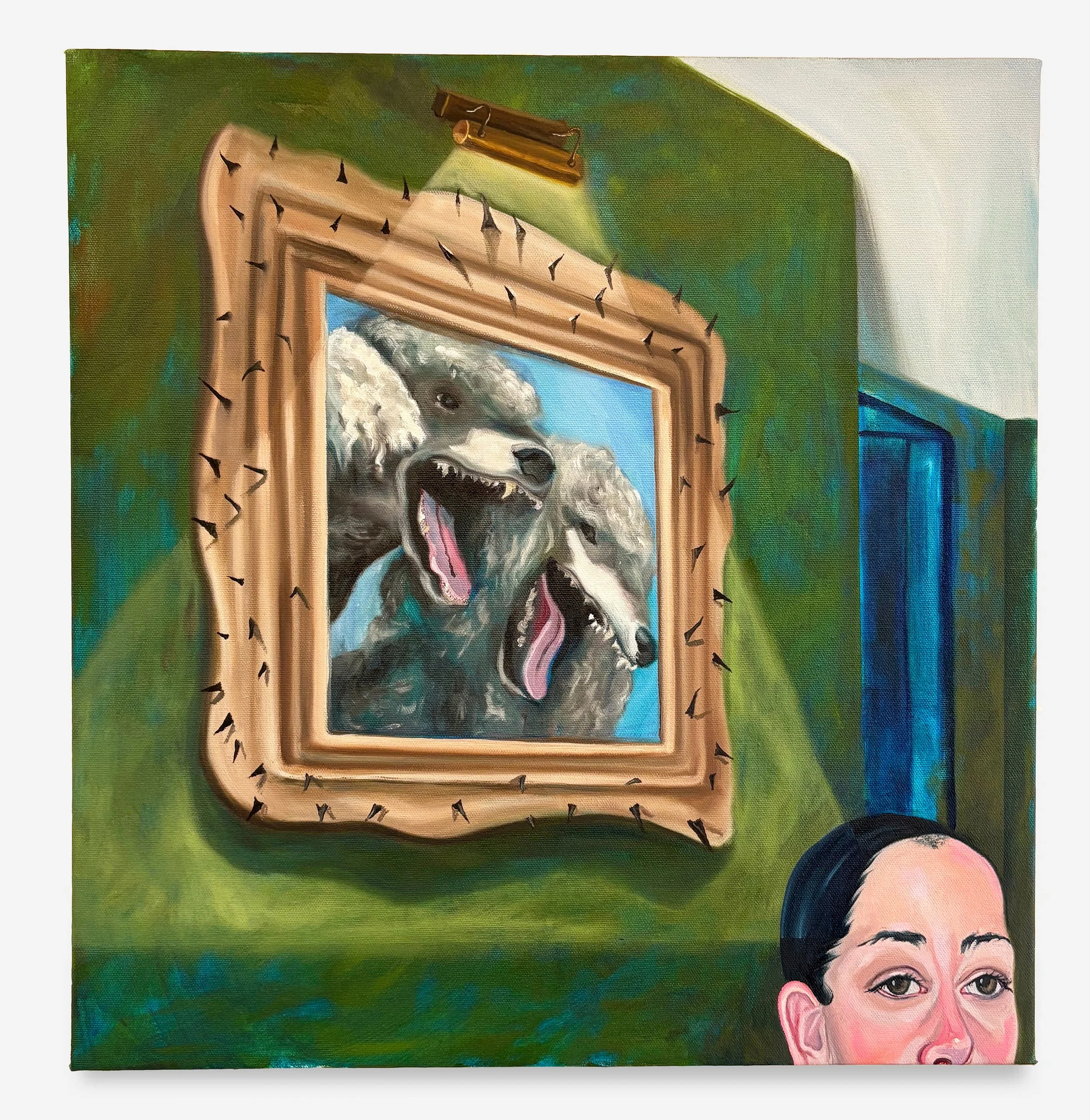 woof, 18x18 inches, oil