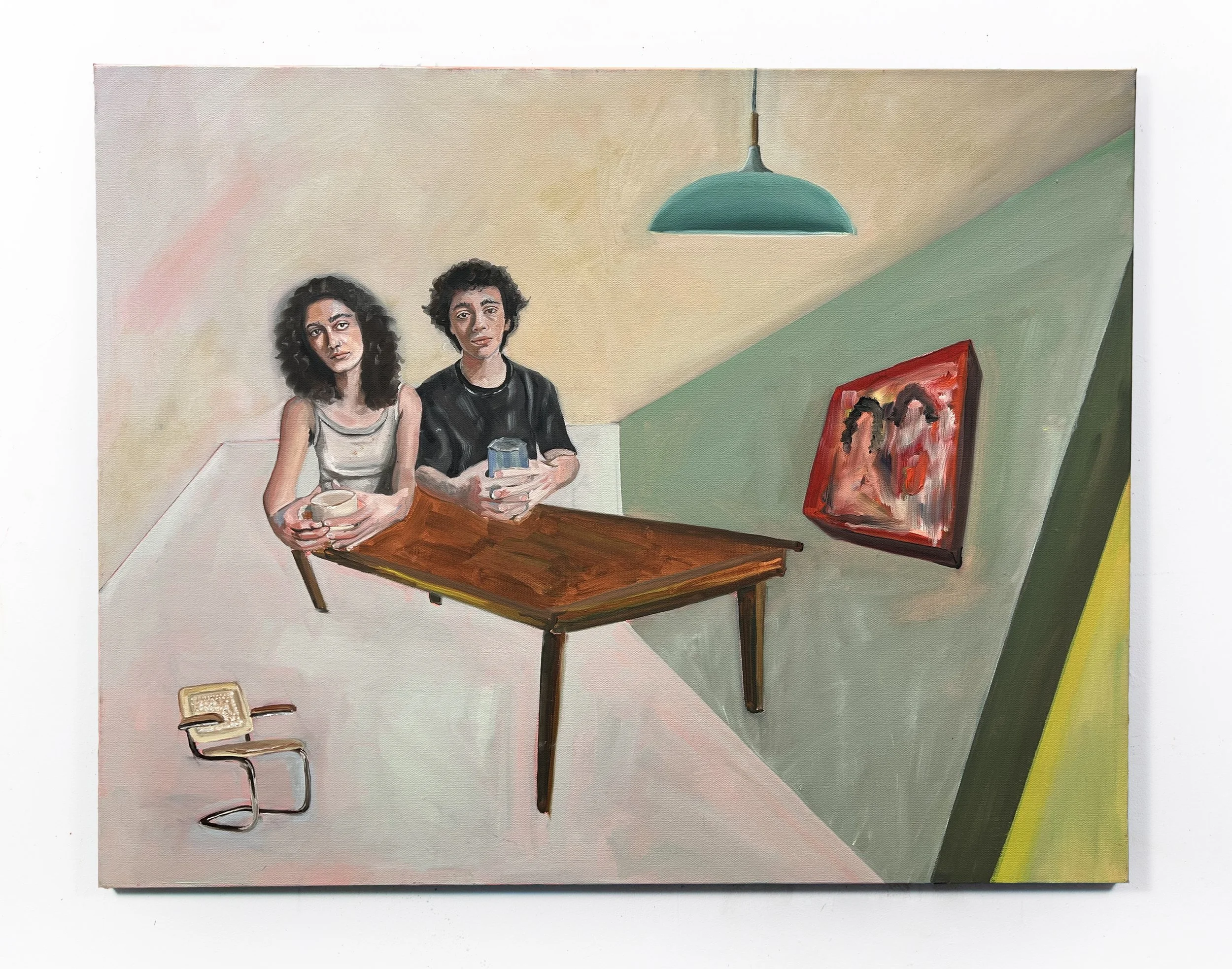 table for two, 24x30 inches, oil