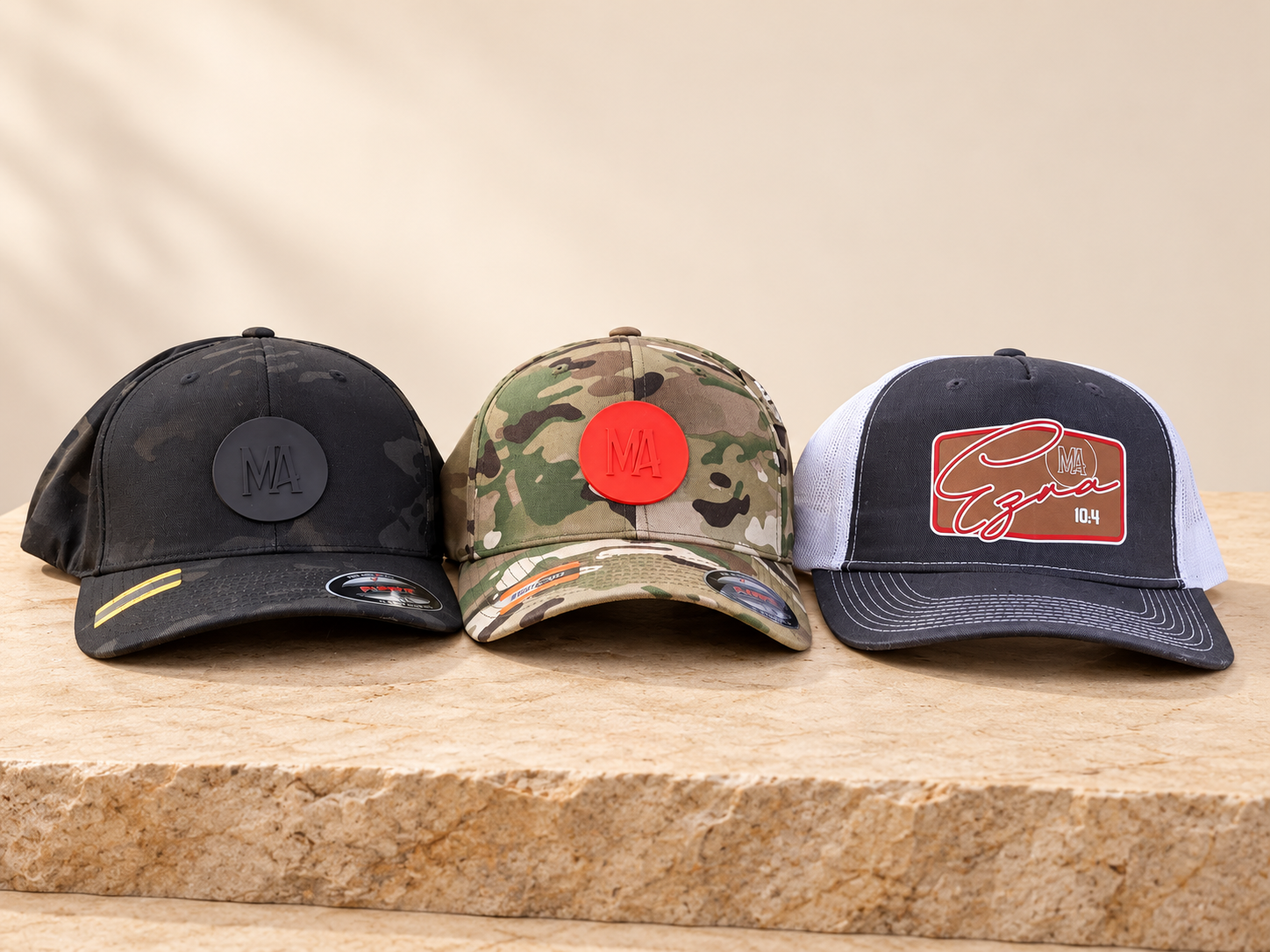 Three Custom Hats on Sandstone-1.png