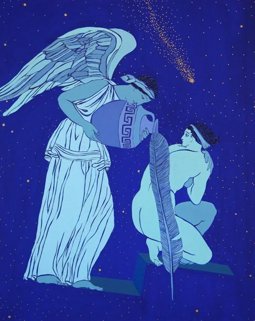 WingBearer 24x30in acrylic and gouache on canvas 2015