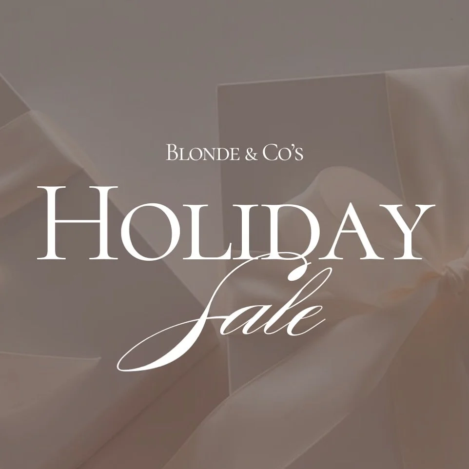 Mark your calendars! 📅 
The Blonde &amp; Co holiday sale is just a short couple of weeks away! Everything in store &amp; online is 25% off! 🎄 

The sale runs, 
Saturday Nov 16 IN STORE 10am-3pm
Sunday Nov 17 ONLINE from 10am-midnight. 
All stock fo