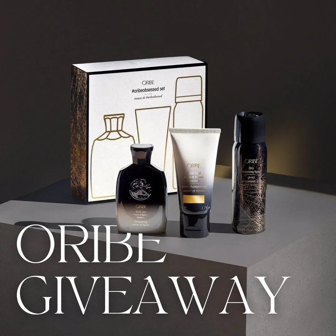 ⭐️Giveaway time!⭐️
Happy Friday! We want to start October off with a fun little giveaway!! 🎃 

Swipe ➡️ to see one of the two Oribe starter kits you can win!

The winner can choose from either the Oribe Gold Lust starter kit or the Oribe Hair Alchem