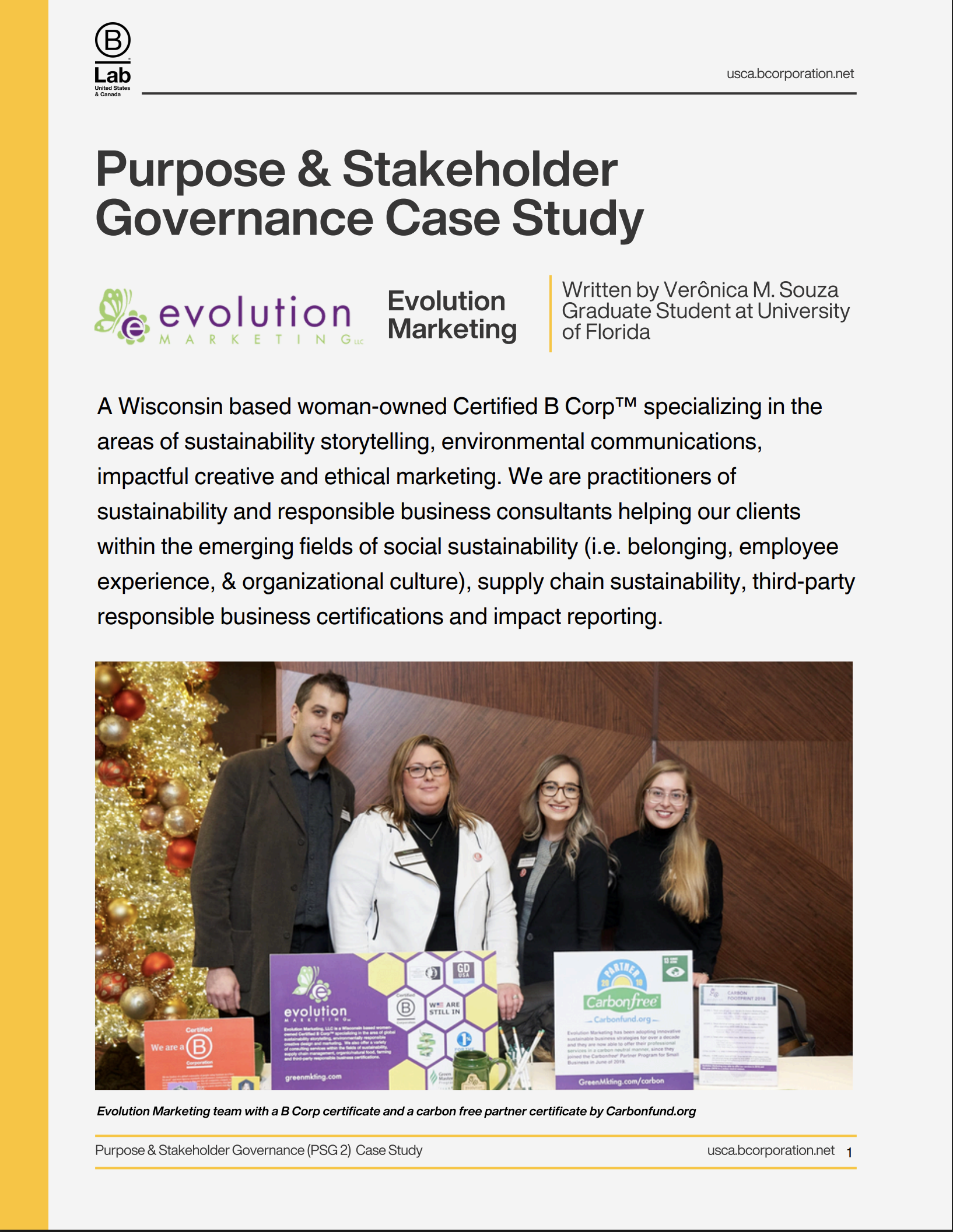 Case Study: Evolution Marketing &amp; Stakeholder Governance