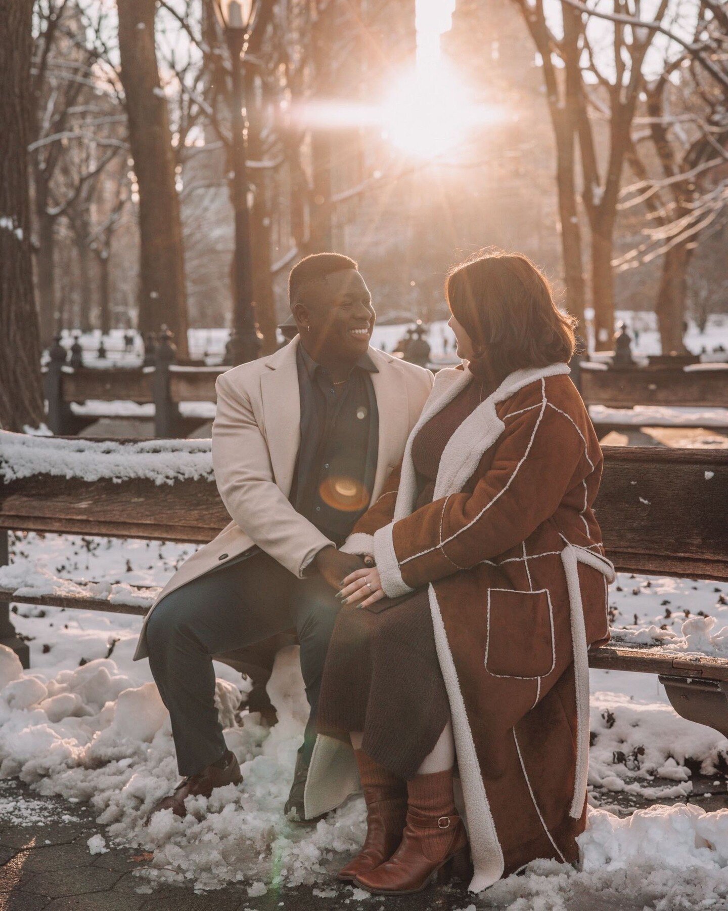 Panashe &amp; Lily created their very own winter wonderland within Central Park! Congrats to the lovely couple! 💍❄️✨