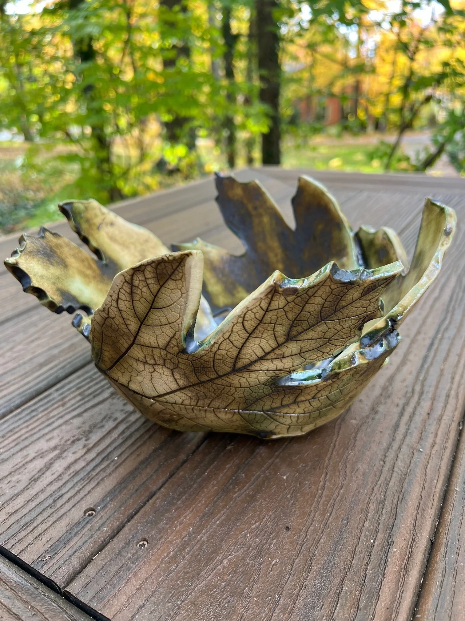 Tulla Zambetis (Warren, OH) Autumn Leaves, ceramic, NFS