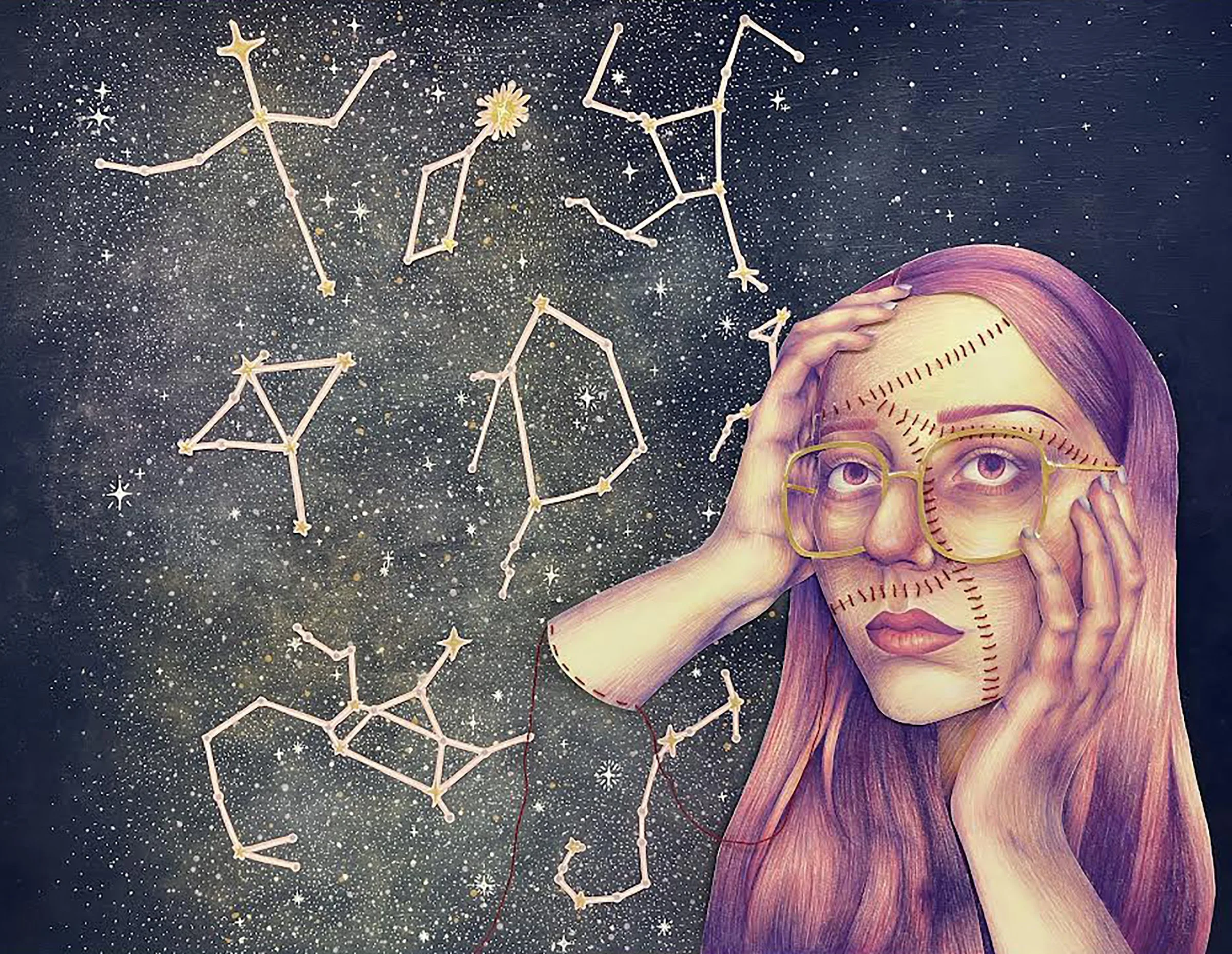 Gina Misel (Poland, OH) As the Stars Align, mixed media, NFS