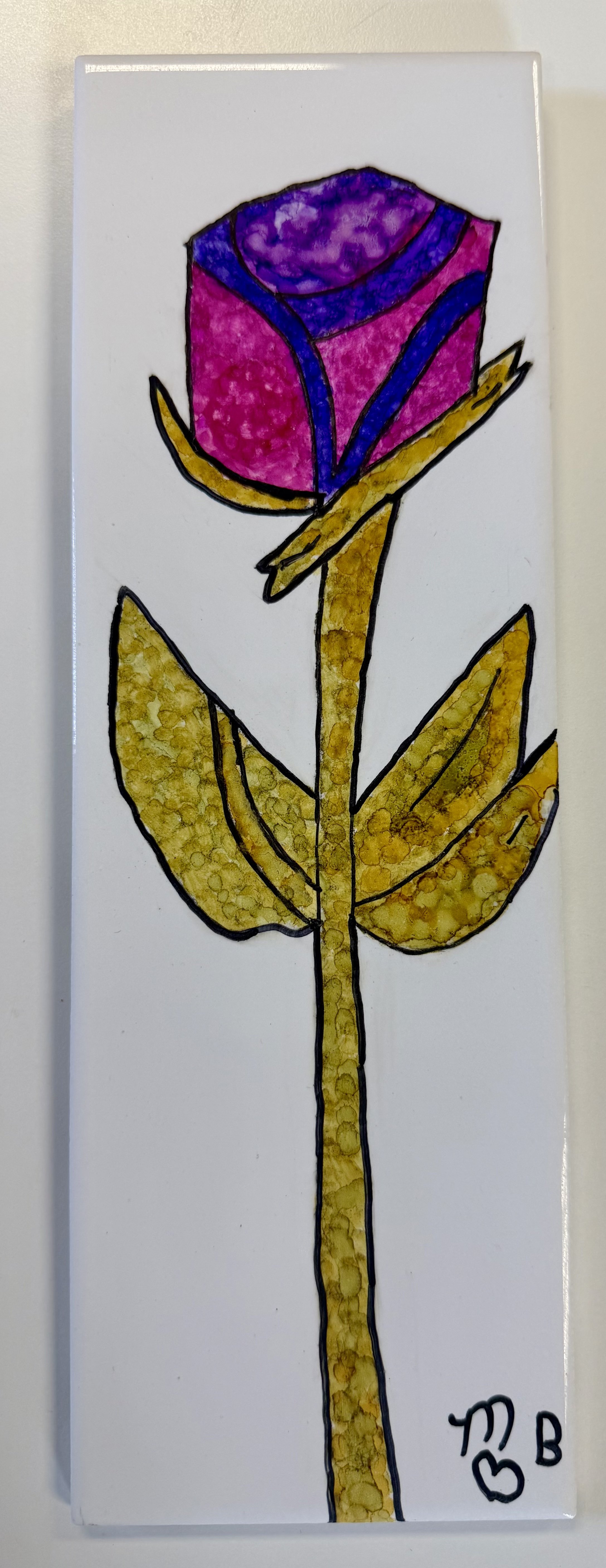 Melissa Baker (Youngstown, OH) A Rose Is A Rose, Alcohol Ink, $35