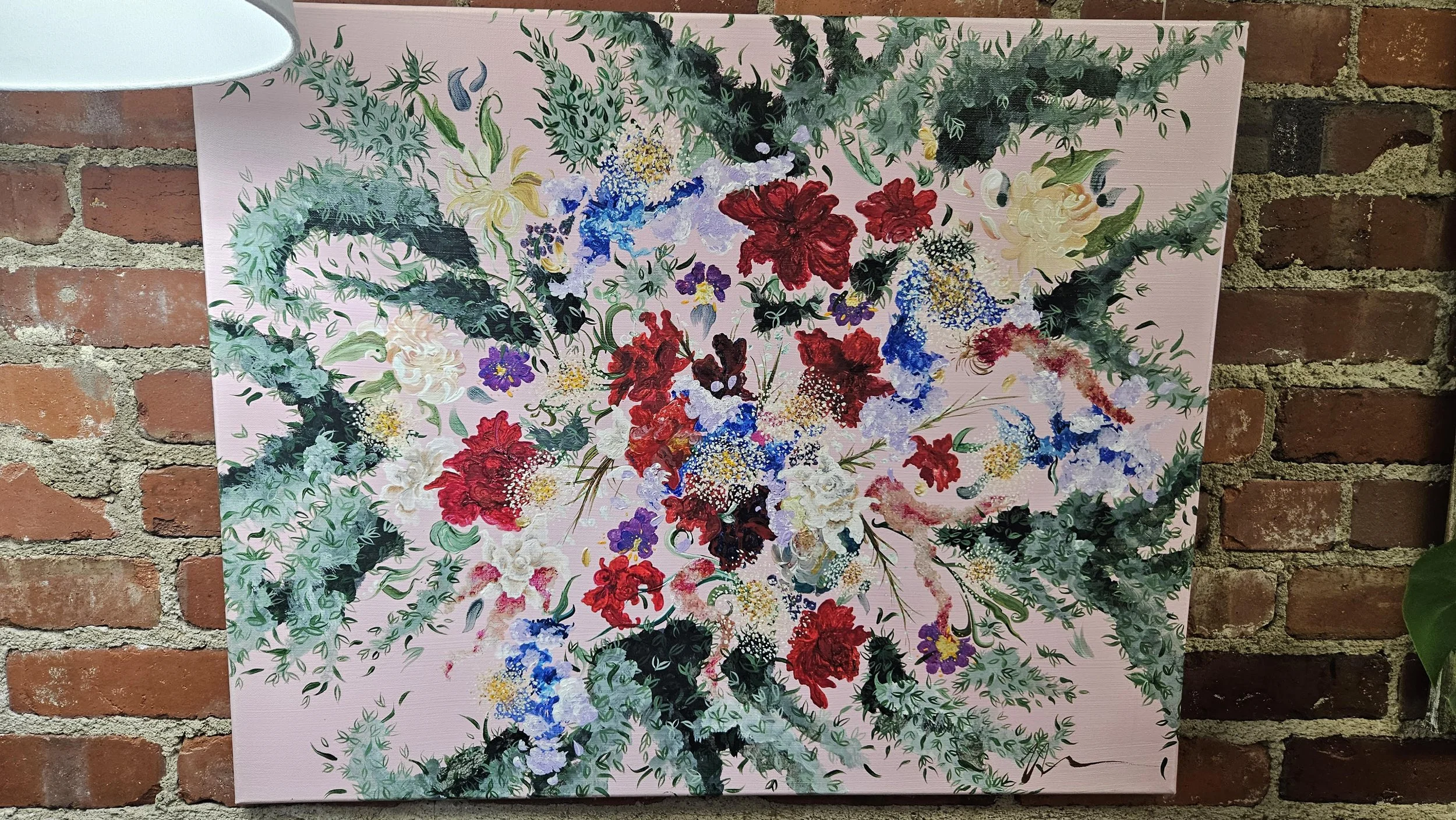 Brittany Bulatko (Lowellville, OH) Chaotic Bloom, Acrylic, $450