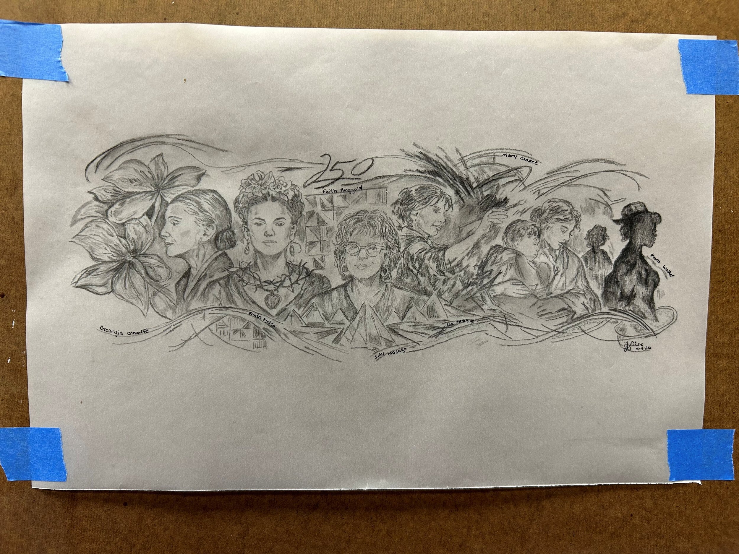 Dani Dier (Youngstown, OH) Women Artist in History: 250, Mixed Media, $75