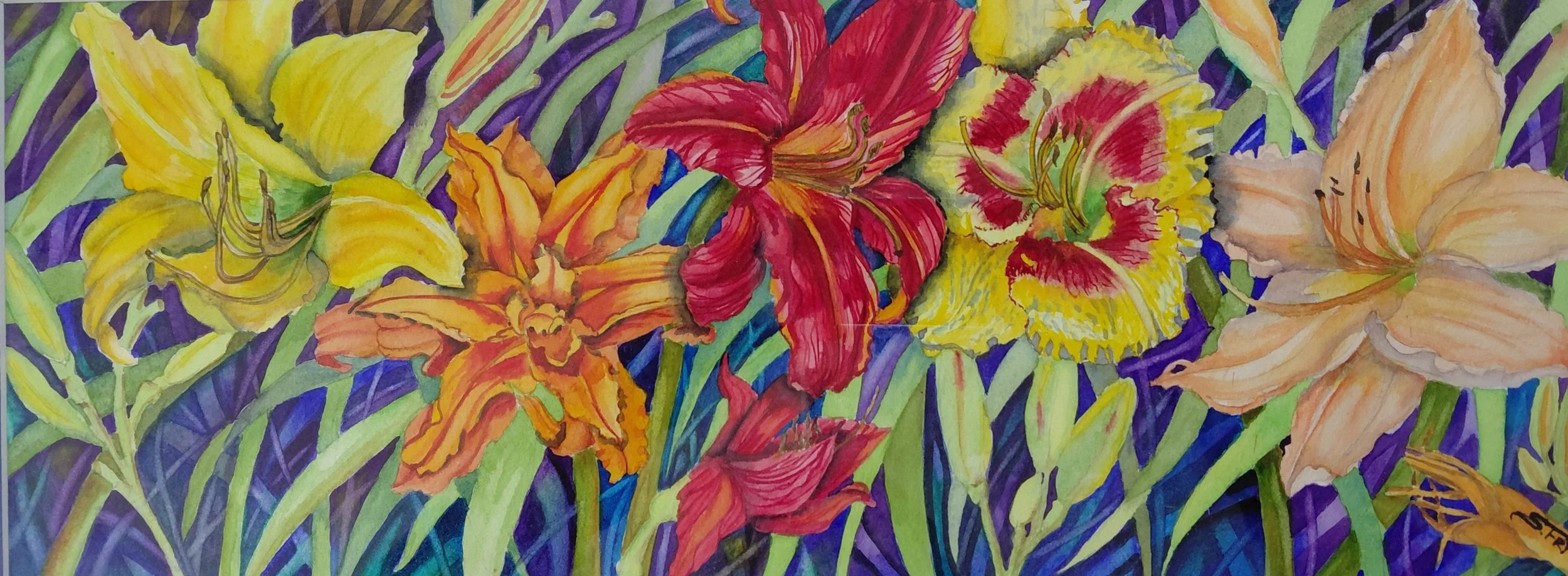 Shari Fry (Columbiana, OH)  Day of the Lillies, Watercolor, $275