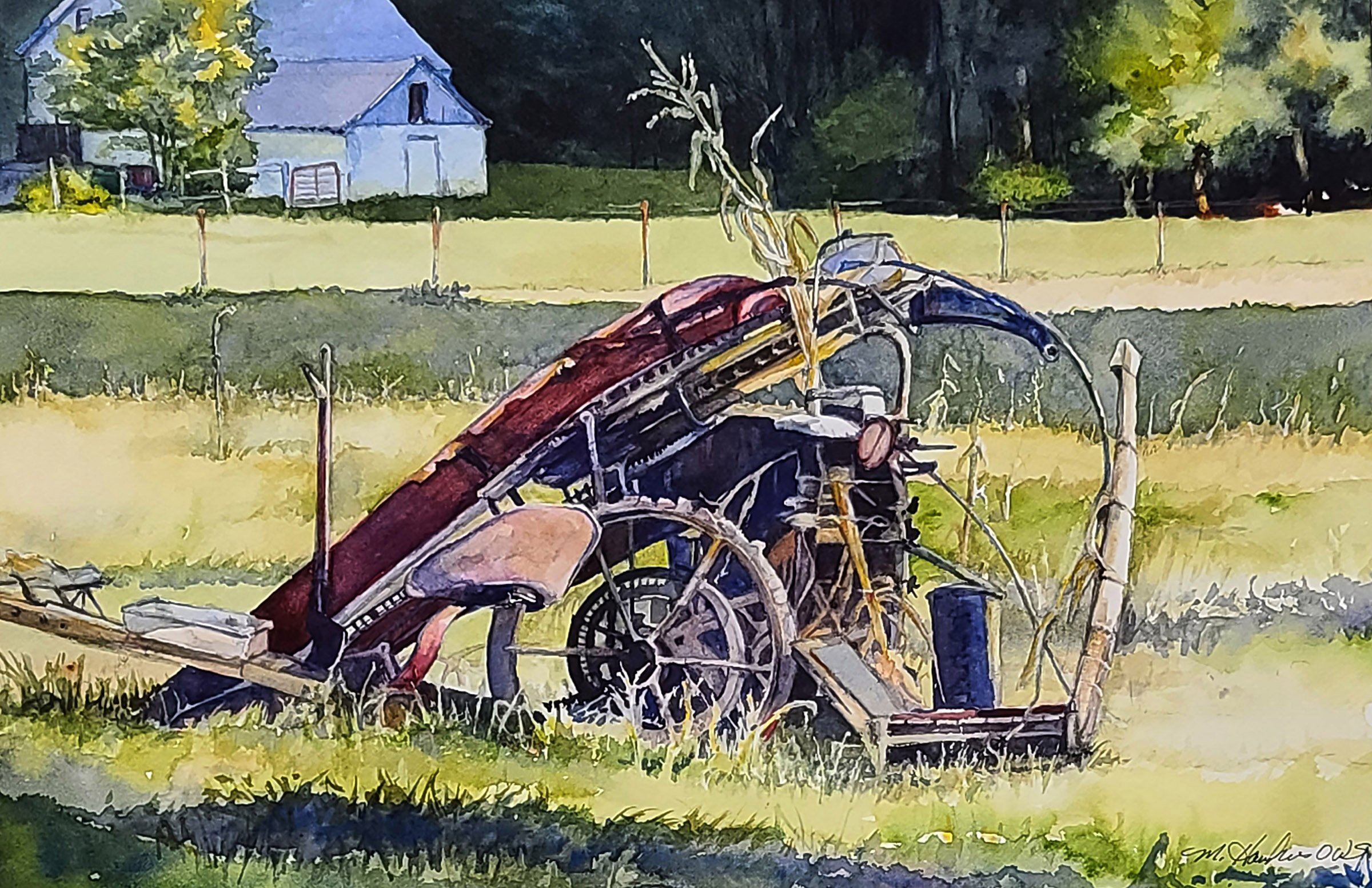 Millie Hawkins (Warren, OH) Antique threshing machine, Watercolor, $750