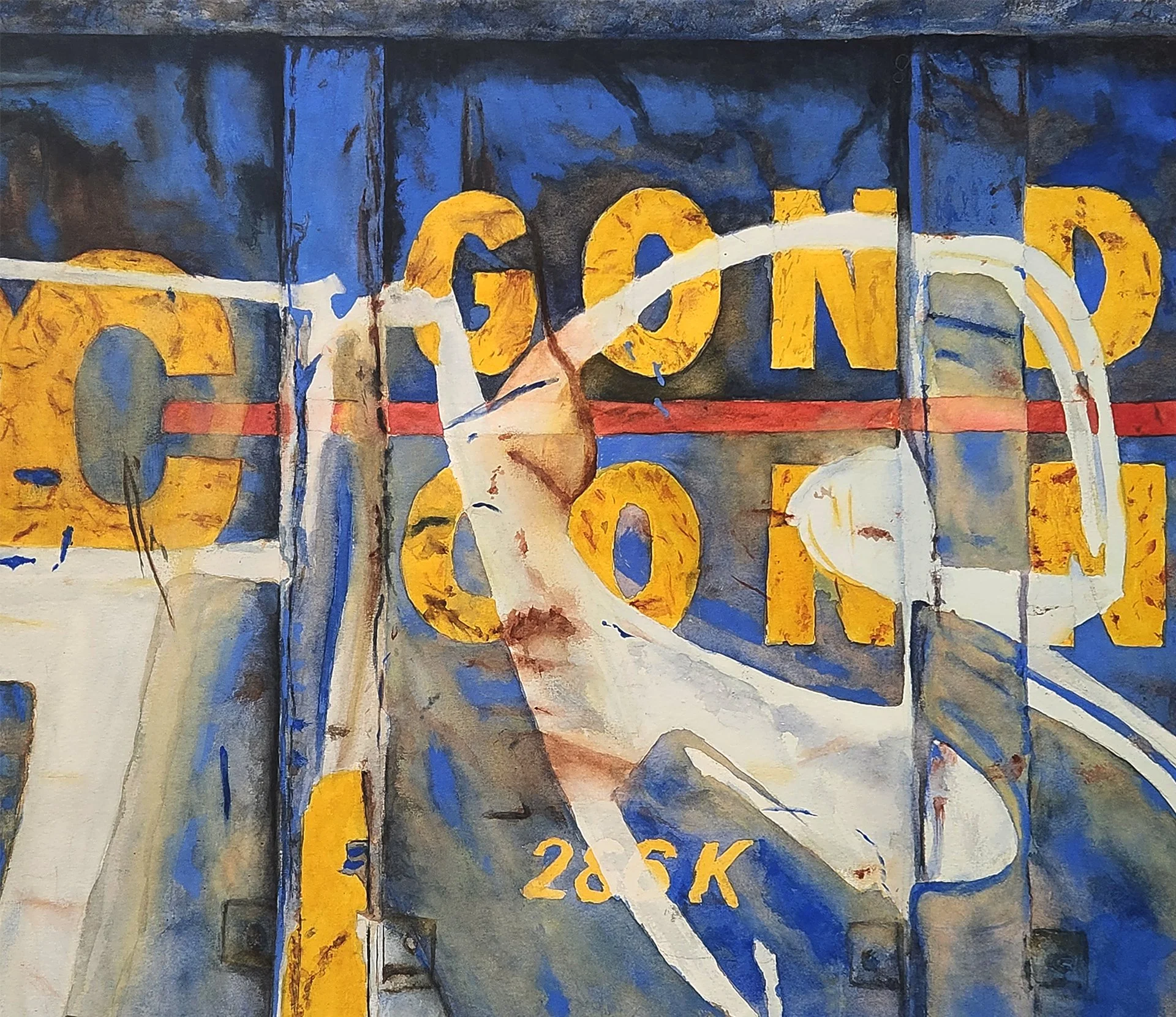 Lindy McMurray (Polan, OH)  Railroad Rhetoric, Watercolor, NFS