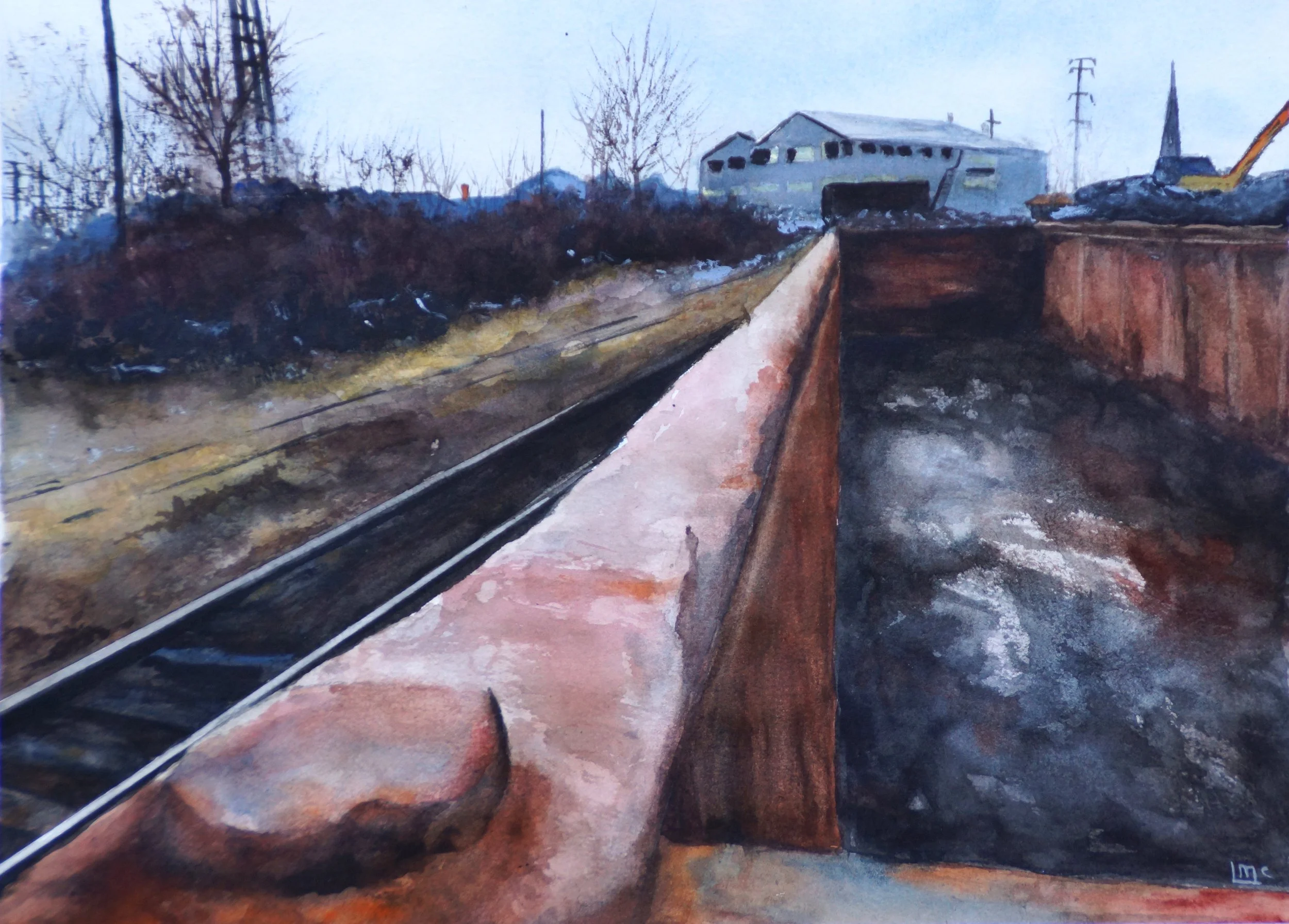 Lindy McMurray (Polan, OH)  End of the Line, Watercolor, NFS