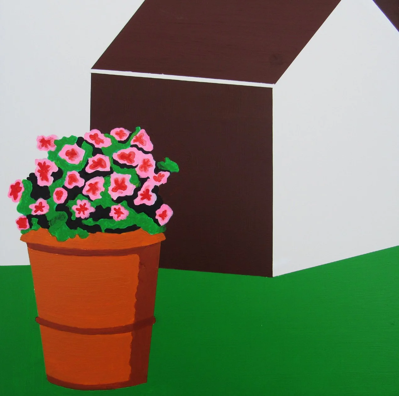 Diana Pribojan (Hinkley, OH)  Flower Pot by Shed, Acrylic, $200