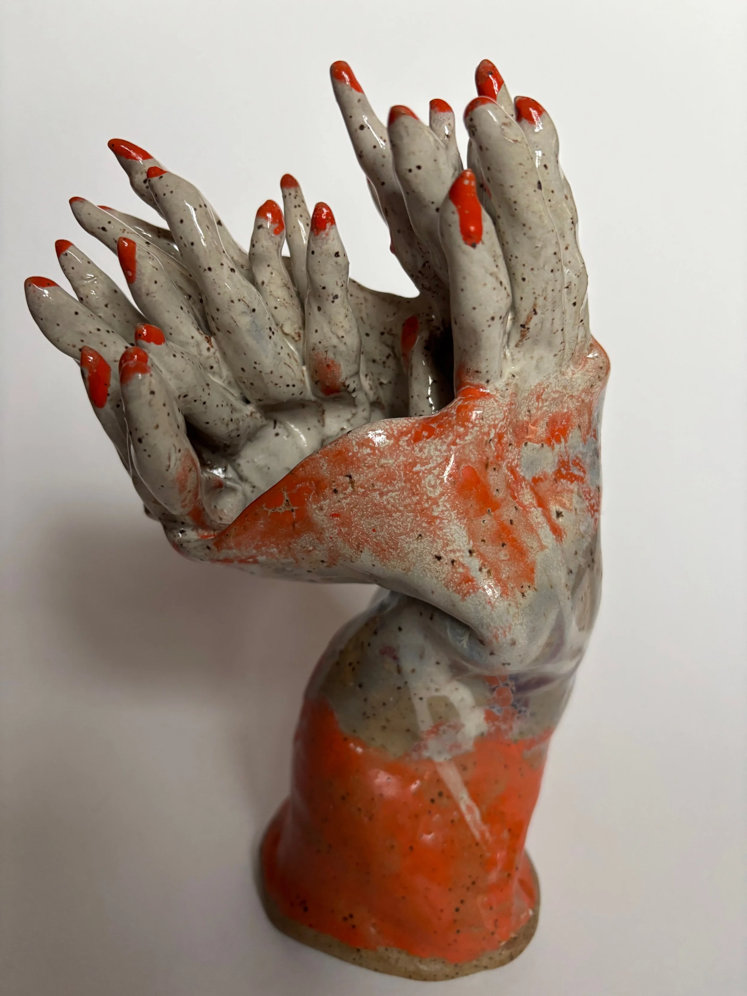 Georgia Tambasis (Wheeling, WV)  Coral Vessel with Red Tips, Stoneware, $175