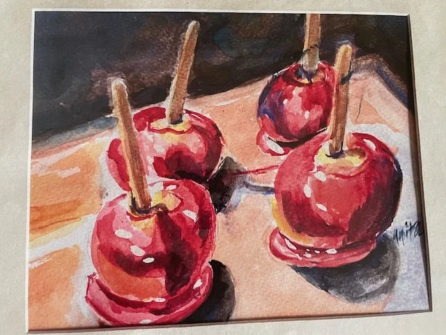 Anita Weinstock (Youngstown, OH)  Candy Apple Red, Watercolor, $150