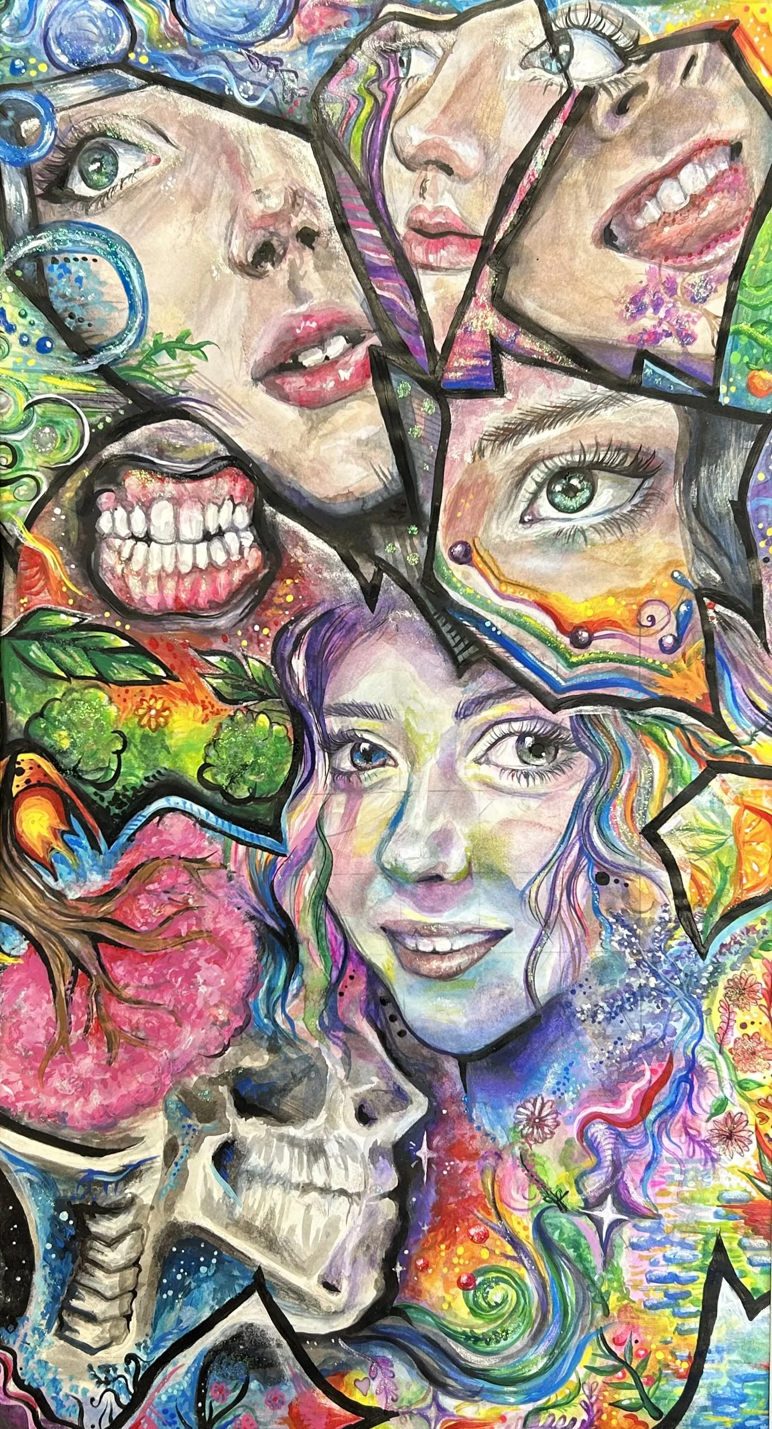 Truly Jacops (Newton Falls, OH) Shattered Self, mixed media, NFS