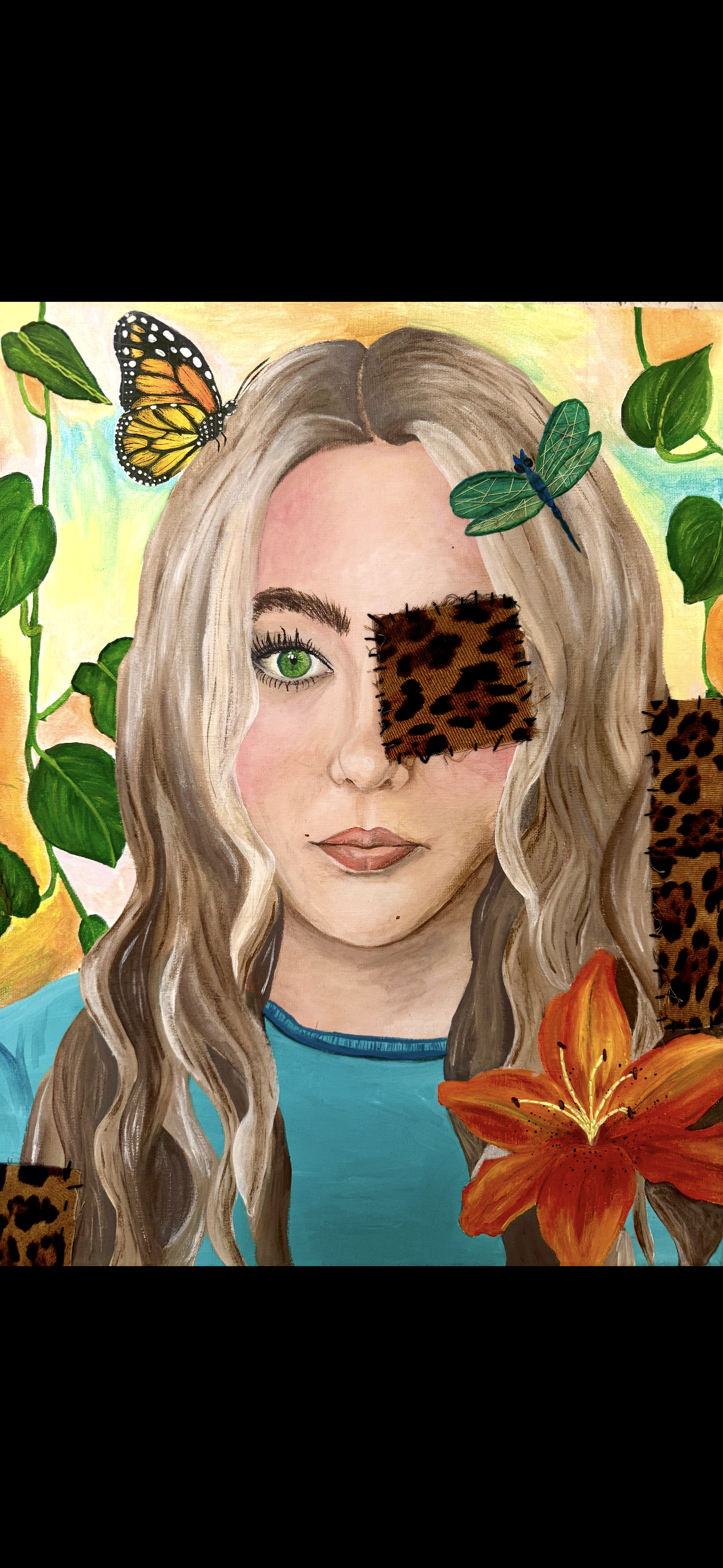 Greenleigh Sedoris (Niles, OH) Self Portrait, mixed media, NFS