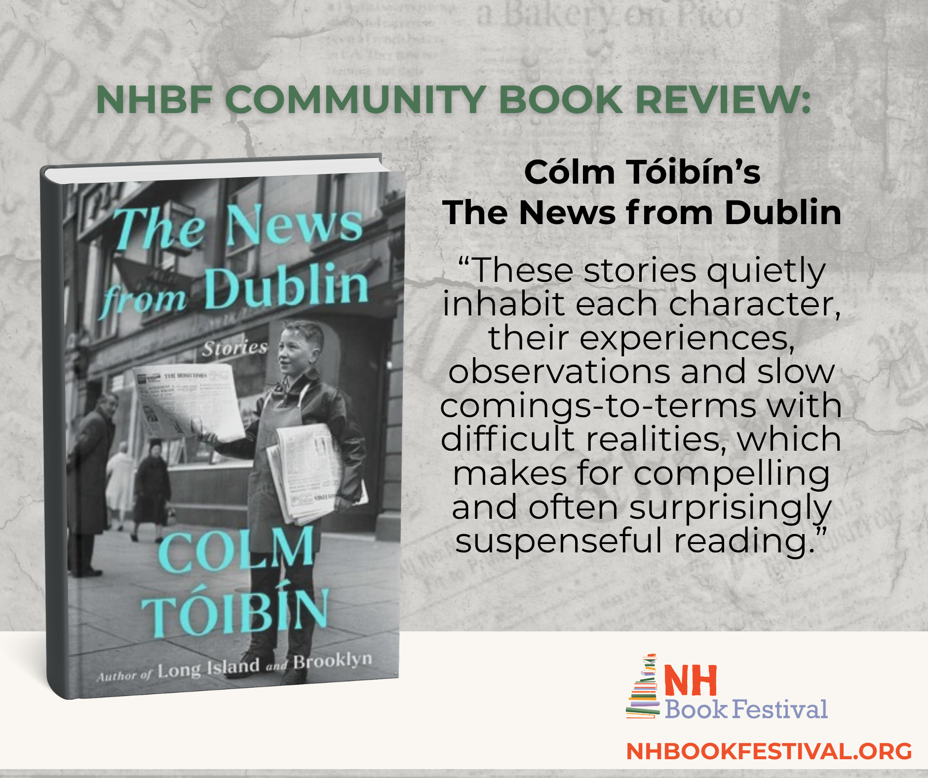 Book Review: Cólm Tóibín’s The News from Dublin