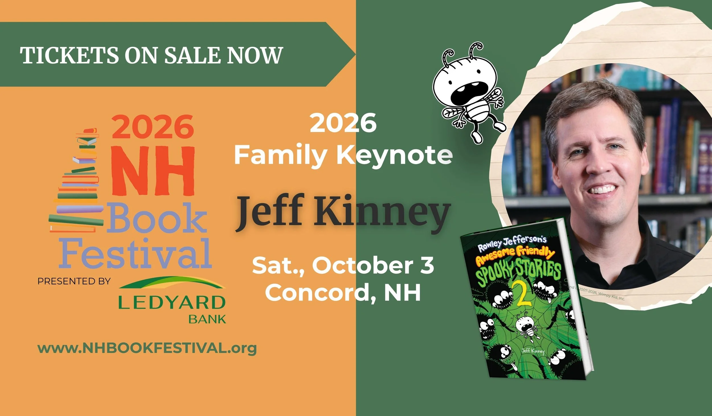 Jeff Kinney returns to NH Book Festival as Family Keynote