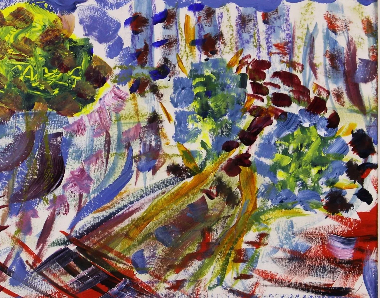 Central Park NYC, 2021, acrylic on paper, 12" x 9"