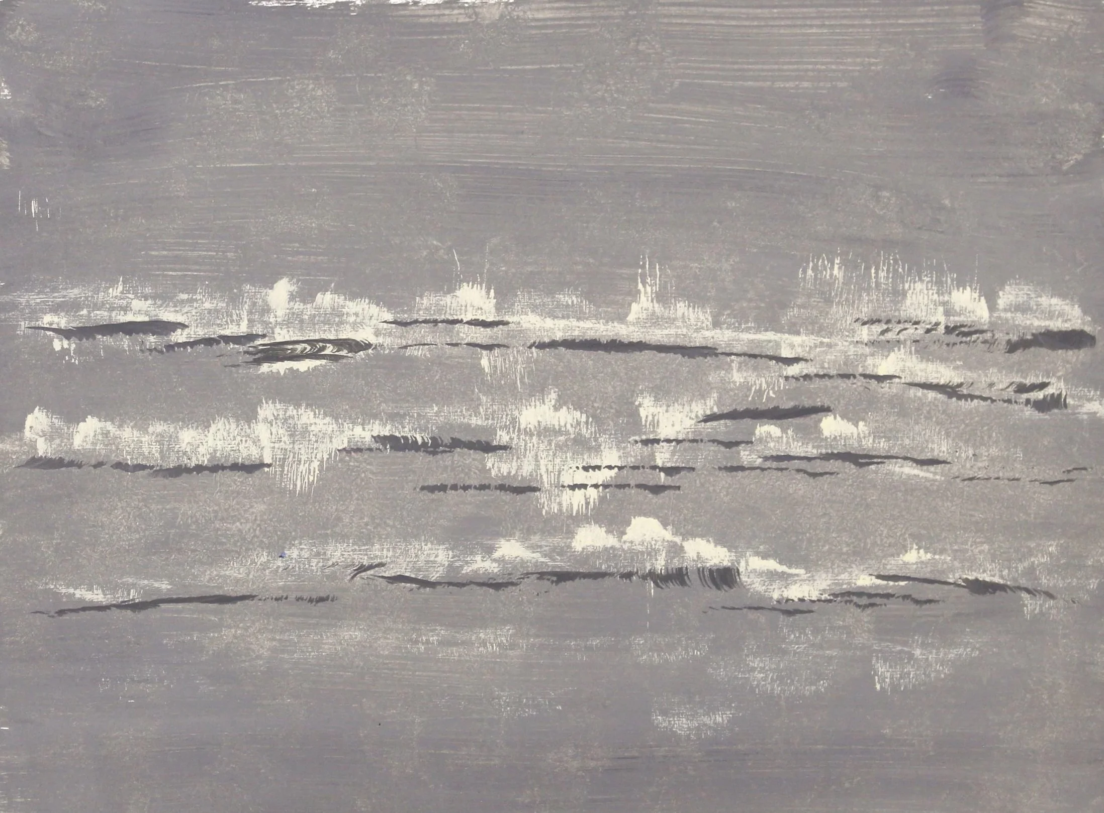 Bay Wind on Incoming Tide, 2021, acrylic on paper, 12" x 16"