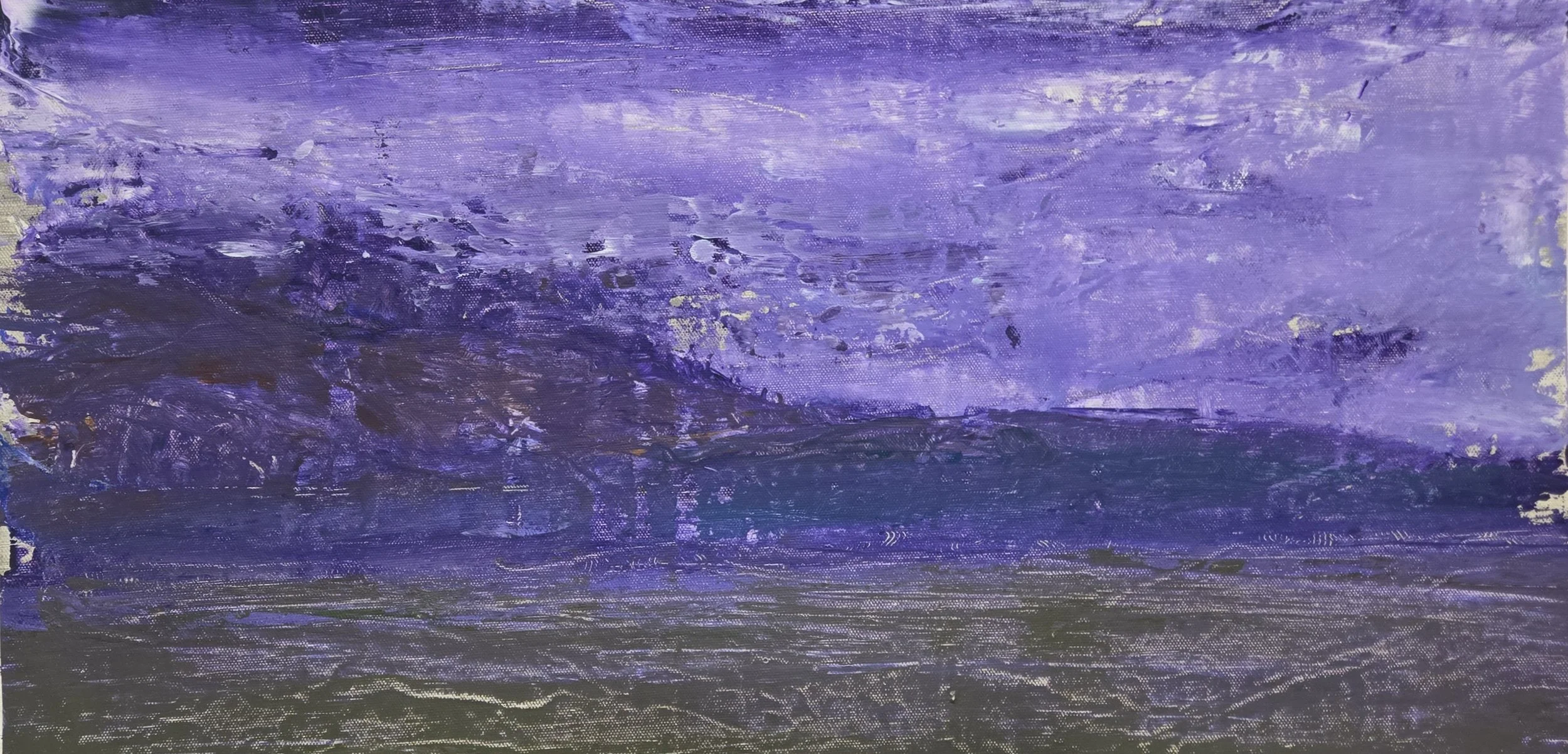 Dark Tide-High Quivett, 2023, acrylic on canvas, 12" x 24"