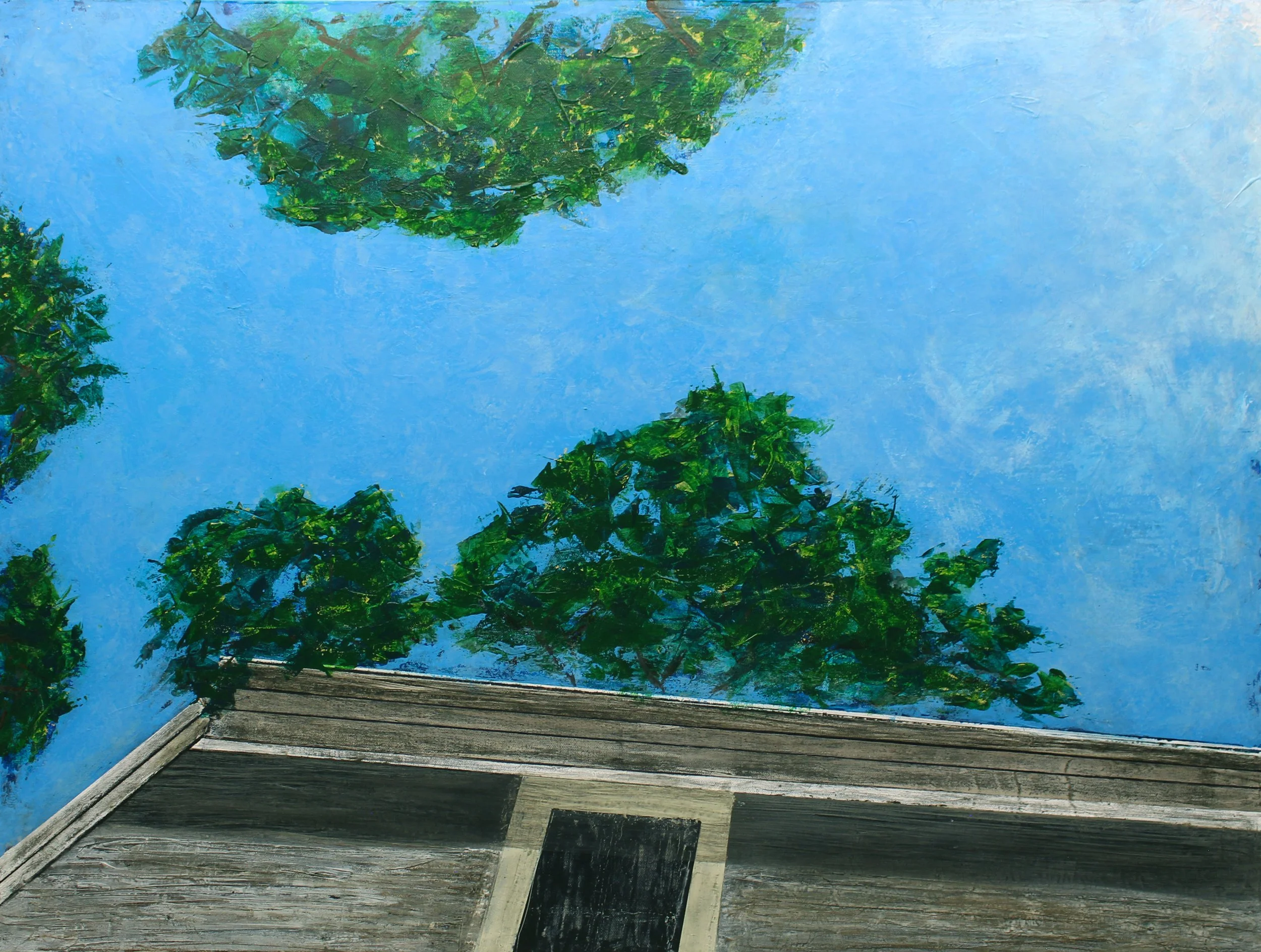 The Sunbather, 2024, acrylic and ink on canvas 30" x 40"