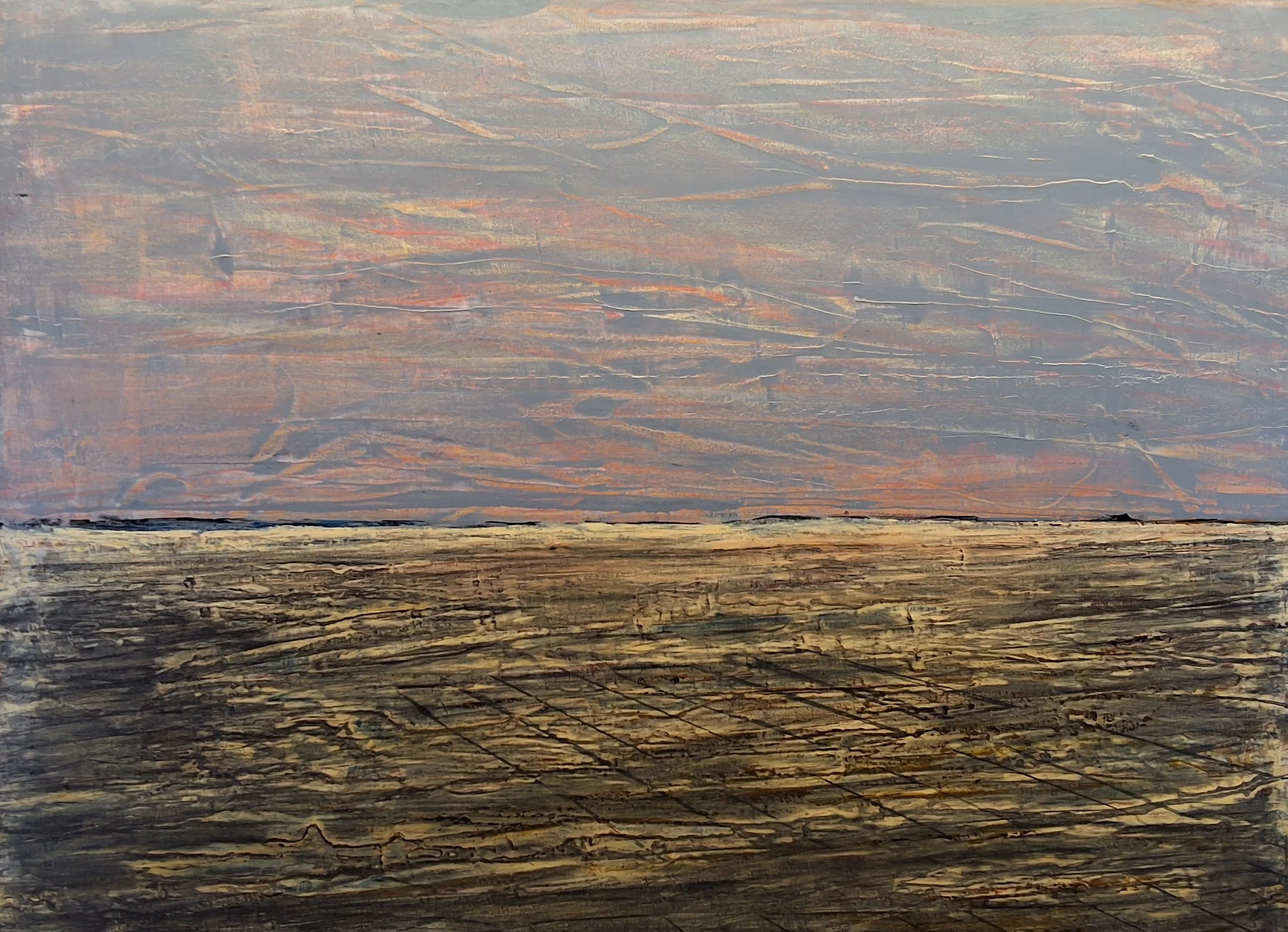 Oystermen's Dawn, 2025, acrylic on canvas, 30" 40"