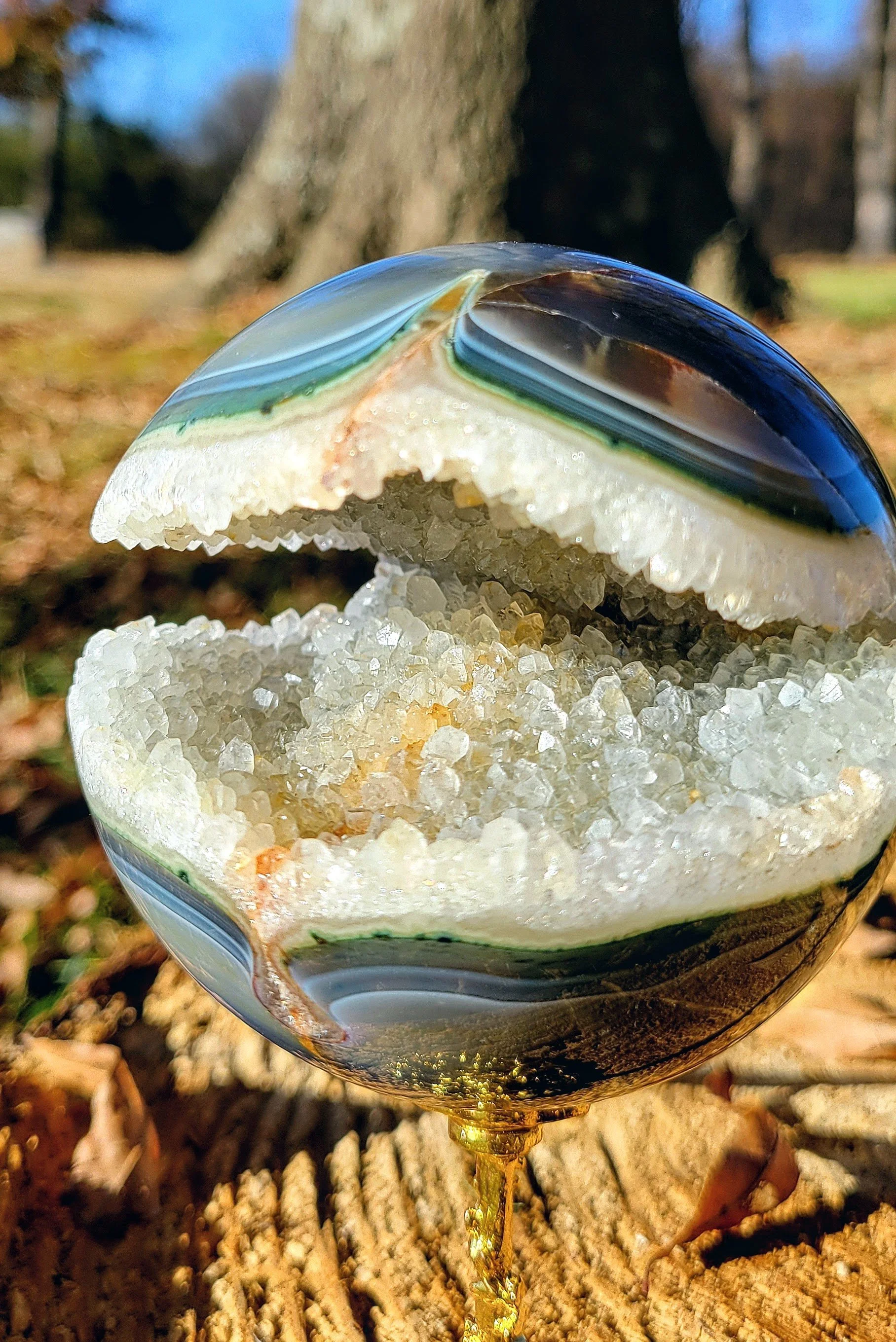 Quartz Agate crystal sphere