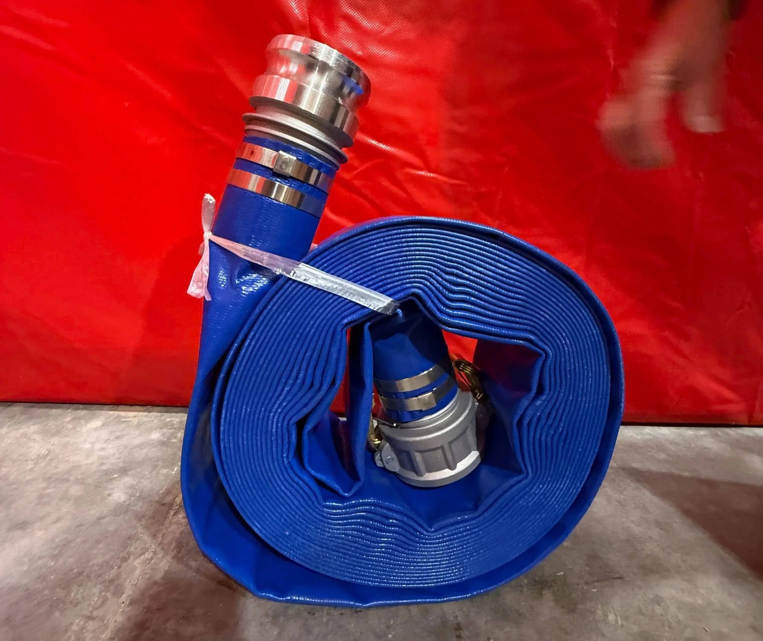 Blue fire hose with metal connectors, hydraulic hose for sale, Chester West virginia hydraulic shop product