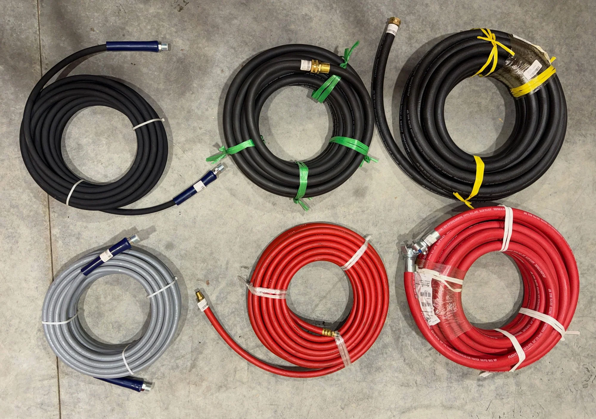 Hydraulic hoses in different sizes, hydraulic store, hydraulic hose repair & supplier, Chester West virginia hydraulic shop product