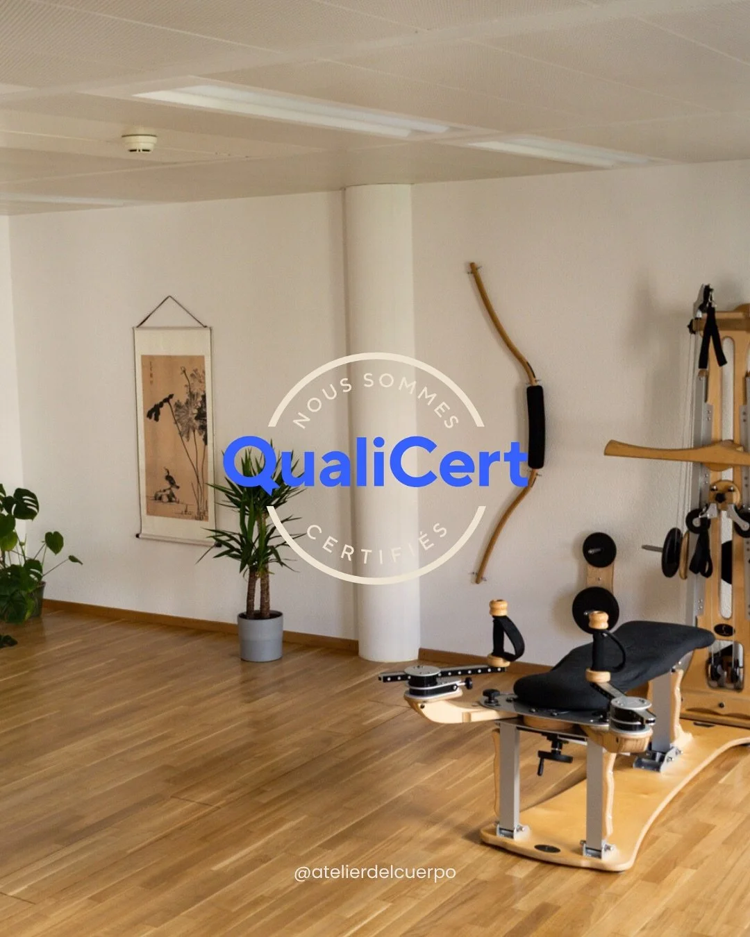 ✨ Saviez-vous qu&rsquo;Atelier del Cuerpo est reconnu par QualiCert ?

Notre studio est certifi&eacute; comme prestataire pour les services suivants :
	&bull;	Fitness : cours de Gyrotonic et de Pilates
	&bull;	Cours pr&eacute;natal : Gyrotonic pr&eac