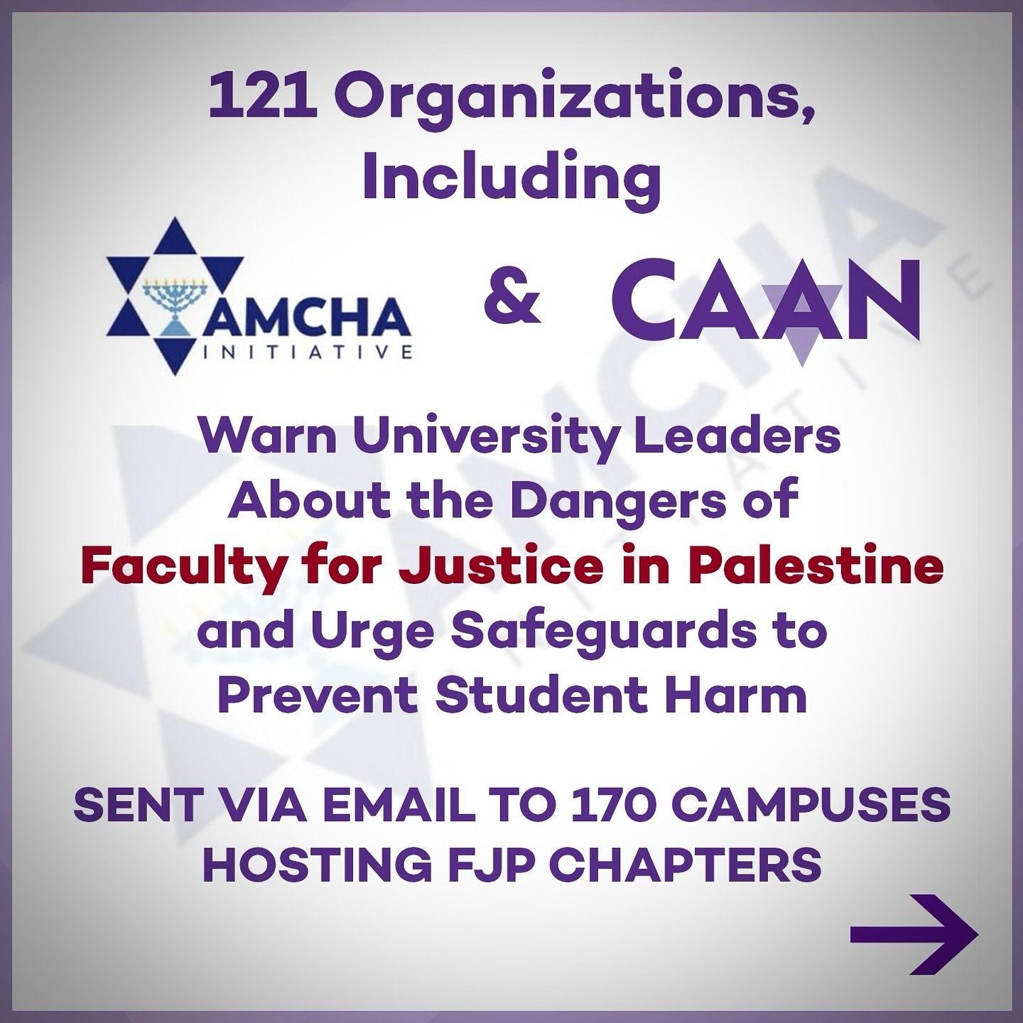 🚨CAAN co-signs AMCHA Initiative’s bold campaign against faculty antisemitism! 📢
@amcha_initiative’s letter to 170 universities (including @NorthwesternU) exposes the dangers of Faculty for Justice in Palestine (FJP) chapters:
• 7