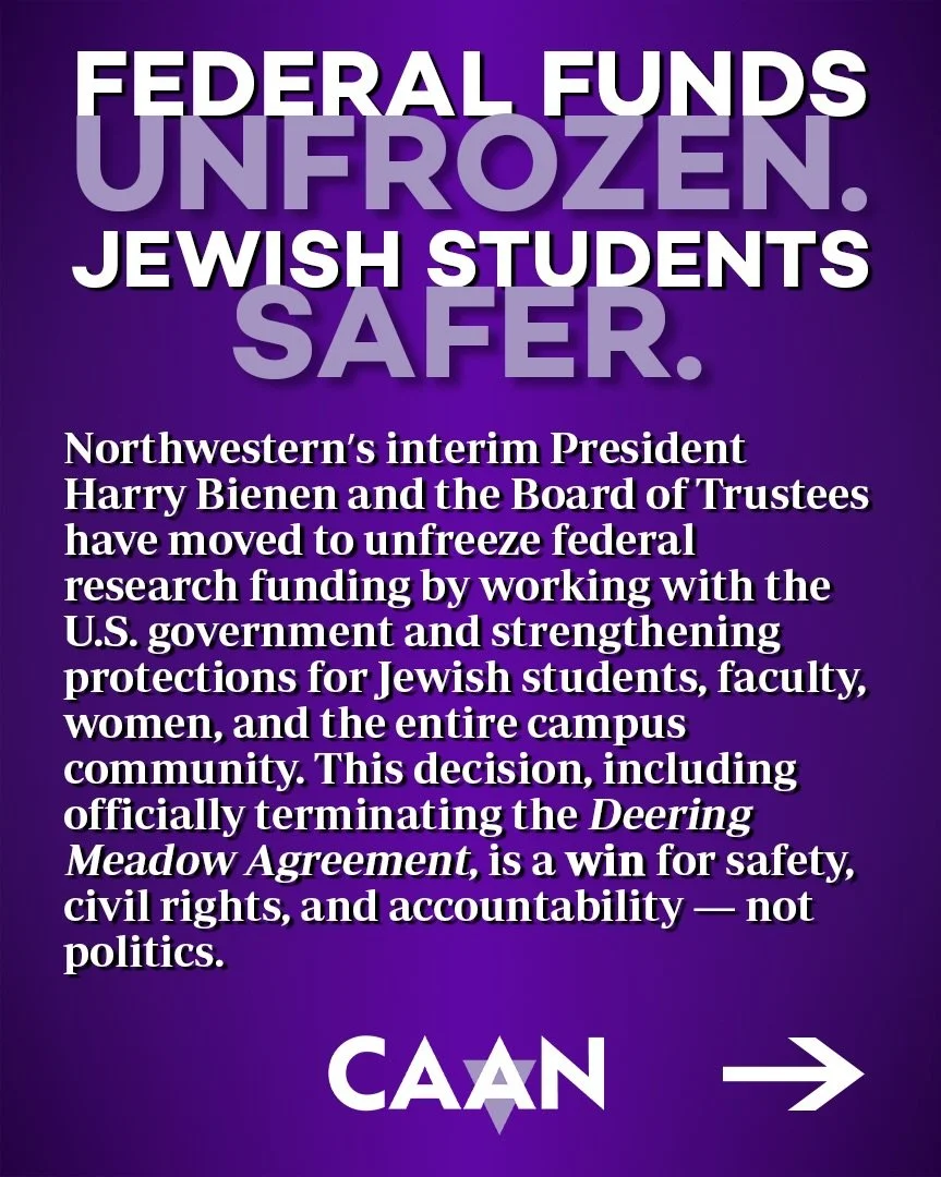 CAAN&rsquo;s coordinated advocacy, federal engagement, and unrelenting pressure on @NorthwesternU leadership were central to forcing meaningful change &mdash; from demanding the termination of the Deering Meadow Agreement to insisting on real Title V