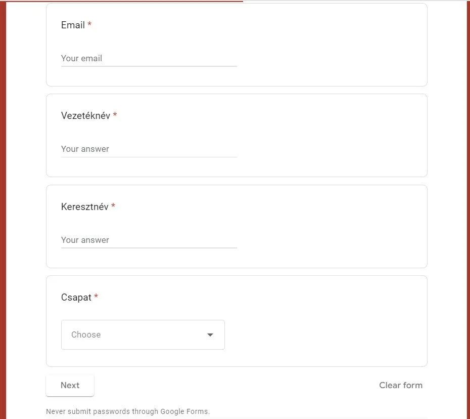embedded Google Form for documentation (Lesson 20)